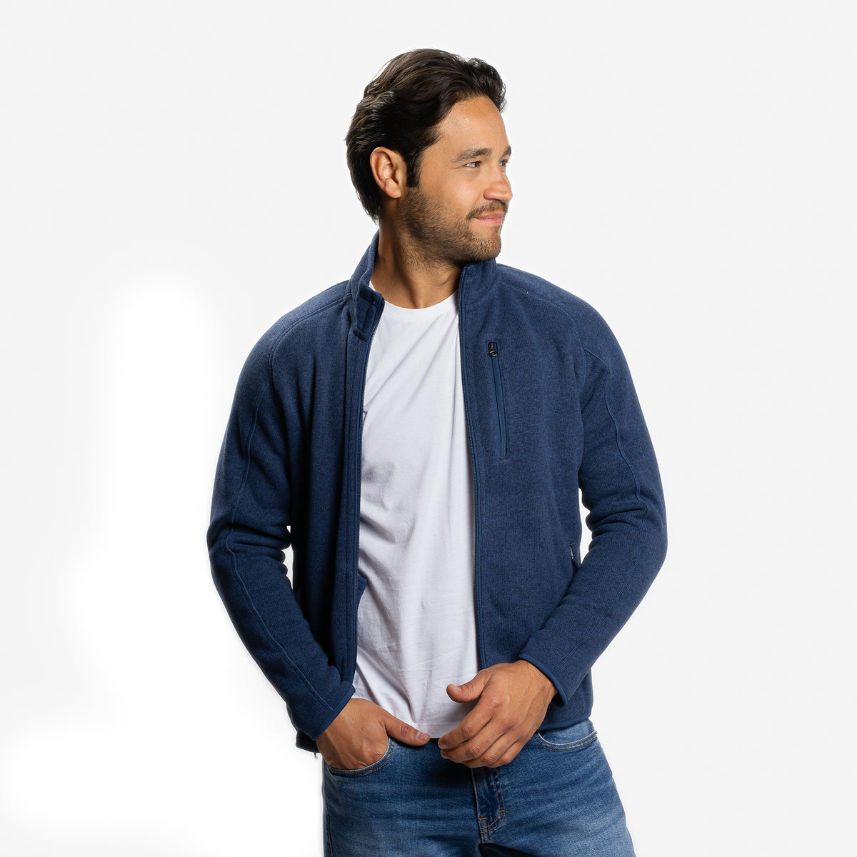 Polartec Fleece Jacket, Navy | Peter Manning NYC