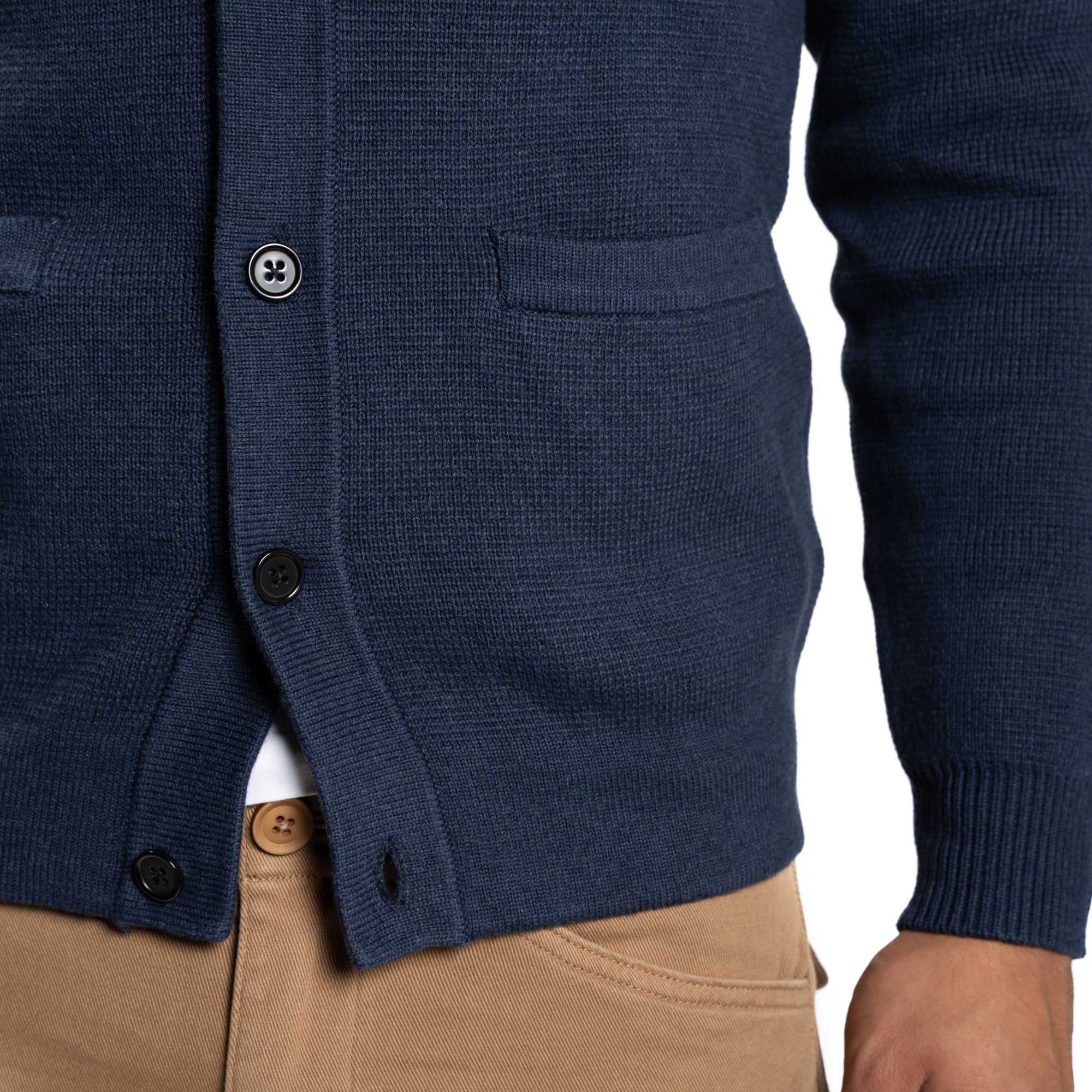 Cotton Cardigan Sweaters - Navy