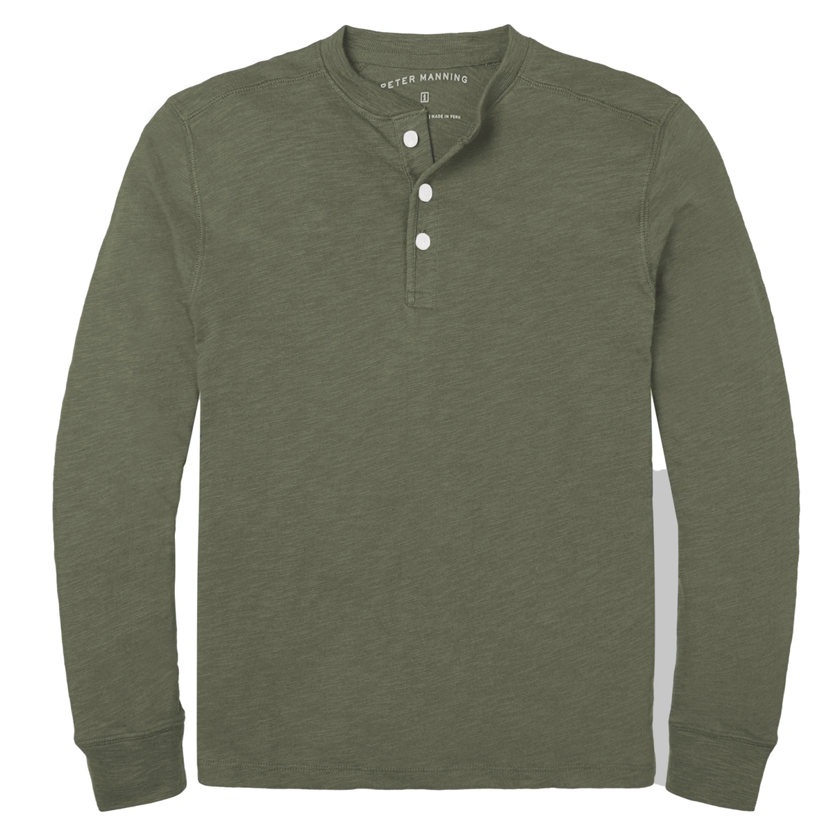 Henley Shirt Long Sleeve Olive Peter Manning NYC
