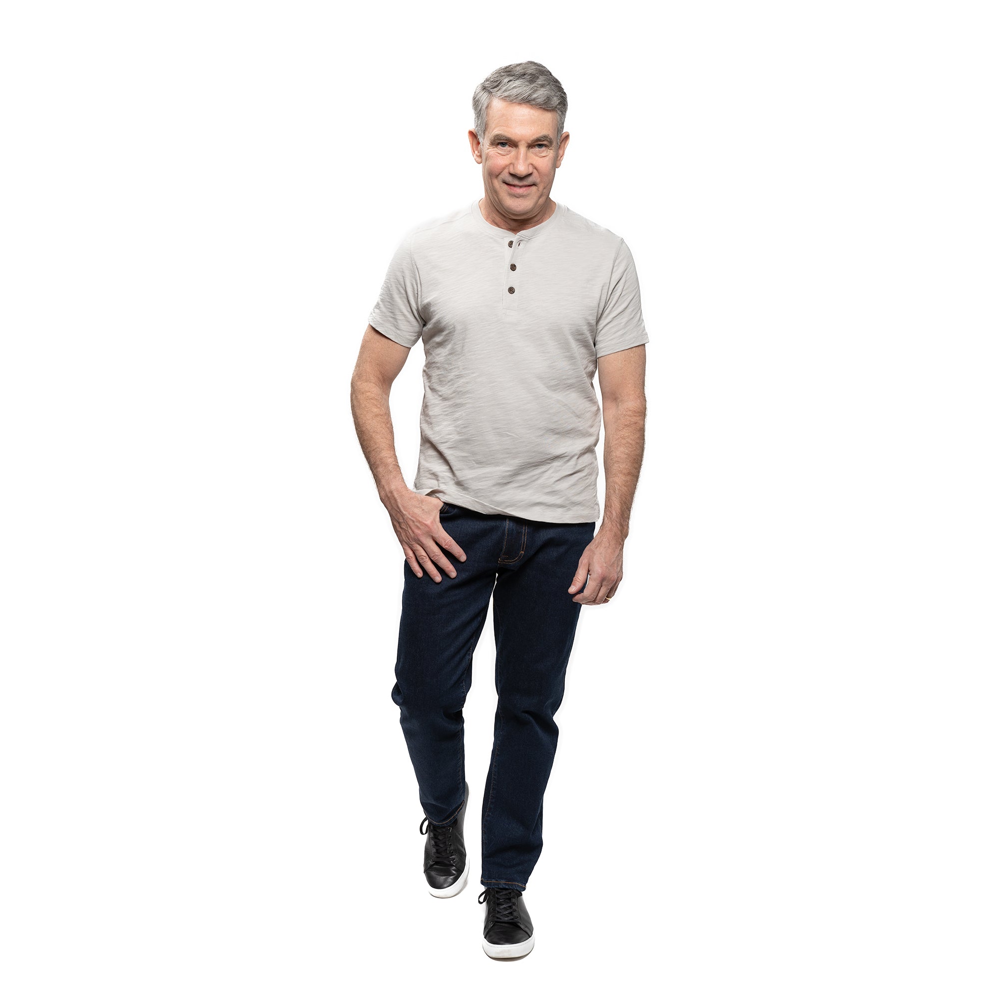 Henley Shirt Short Sleeve - Light Grey