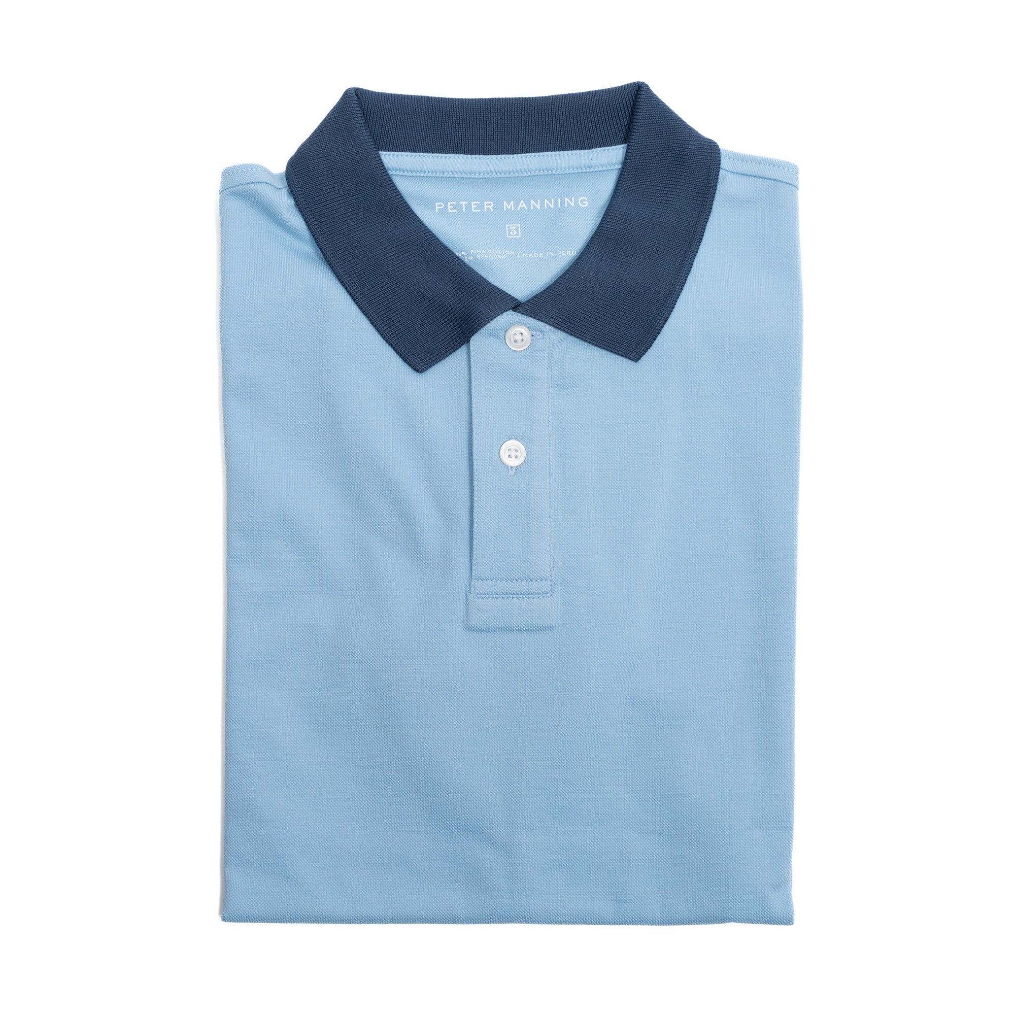 James Polo Shirt - Pale Blue Tipped