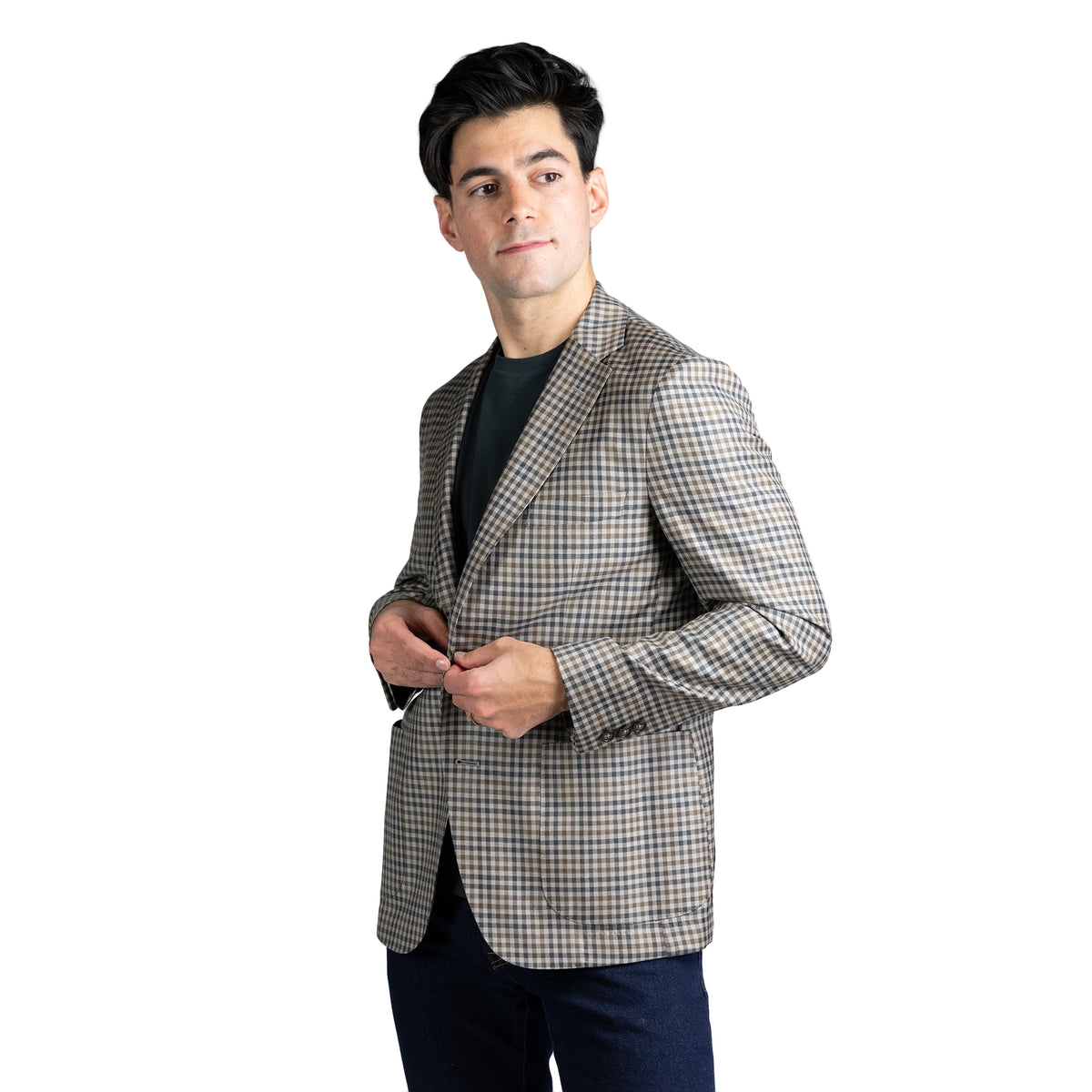 White Label Solid And Check Mens wool blazer
