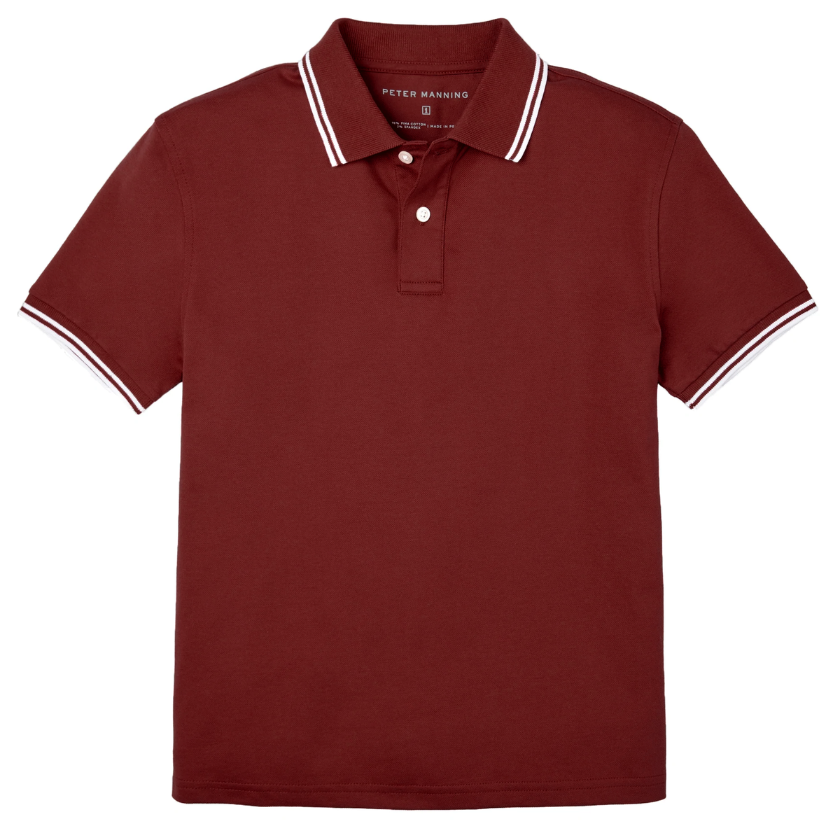 Burgundy Tipped Polo Shirt for Short Men