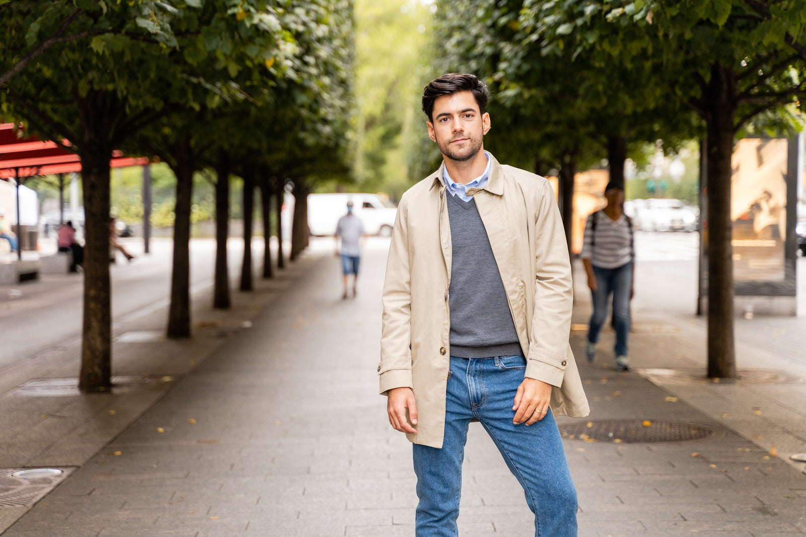 Men Street Wear Trench Coat Manteau Long Homme Generic Men