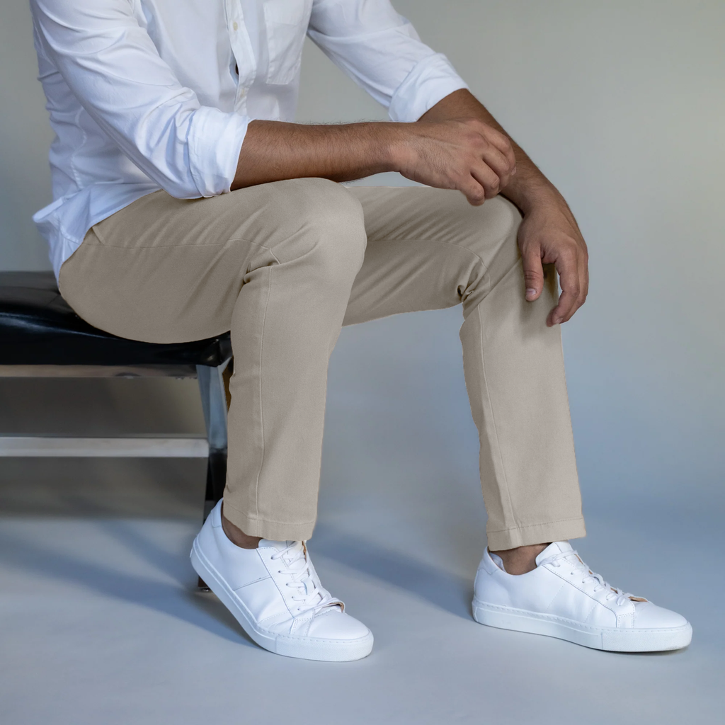 Stretch Chinos Slim Fit, Grey | Peter Manning NYC