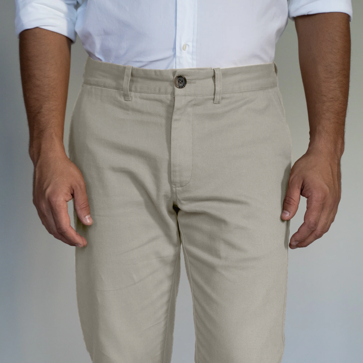 Stretch Chinos Slim Fit, Grey | Peter Manning NYC
