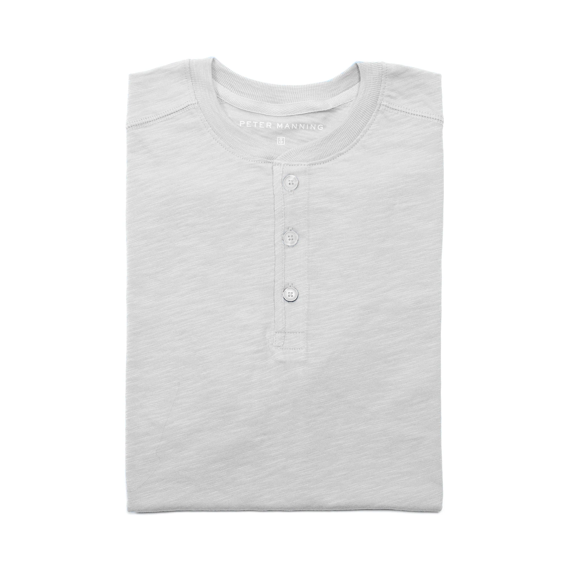 Henley Shirt Short Sleeve - Light Grey