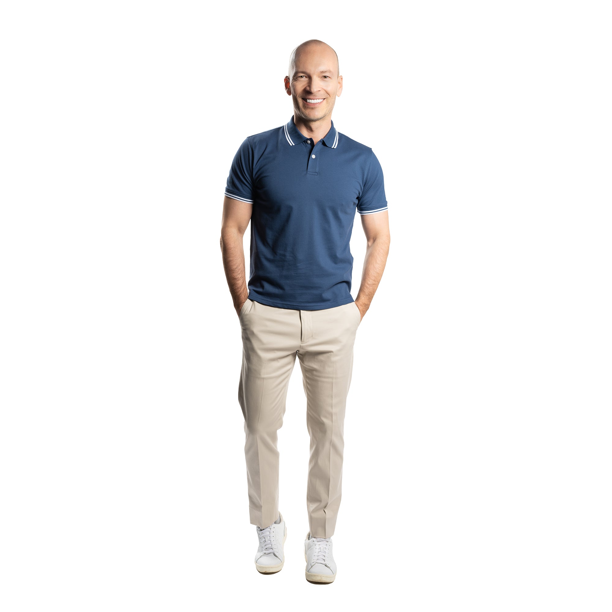 James Polo Shirt - Navy Tipped