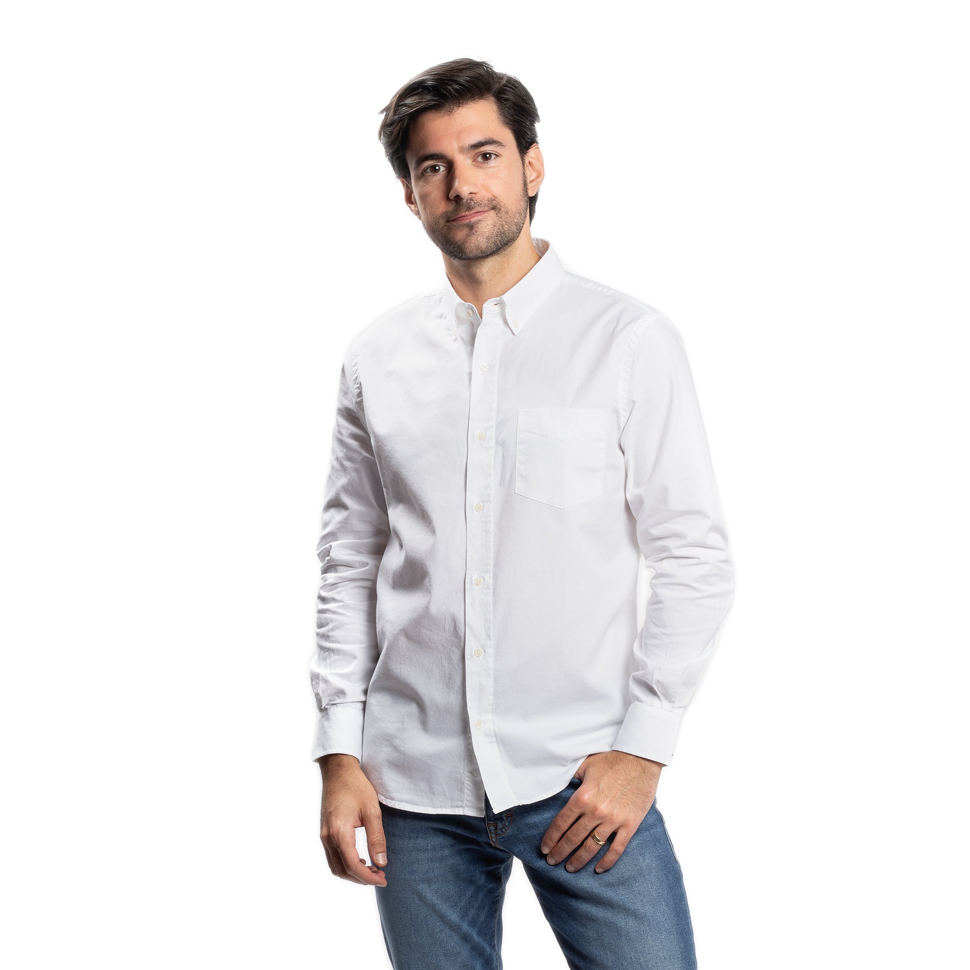 Everyday Stretch Oxford Standard Fit -  White