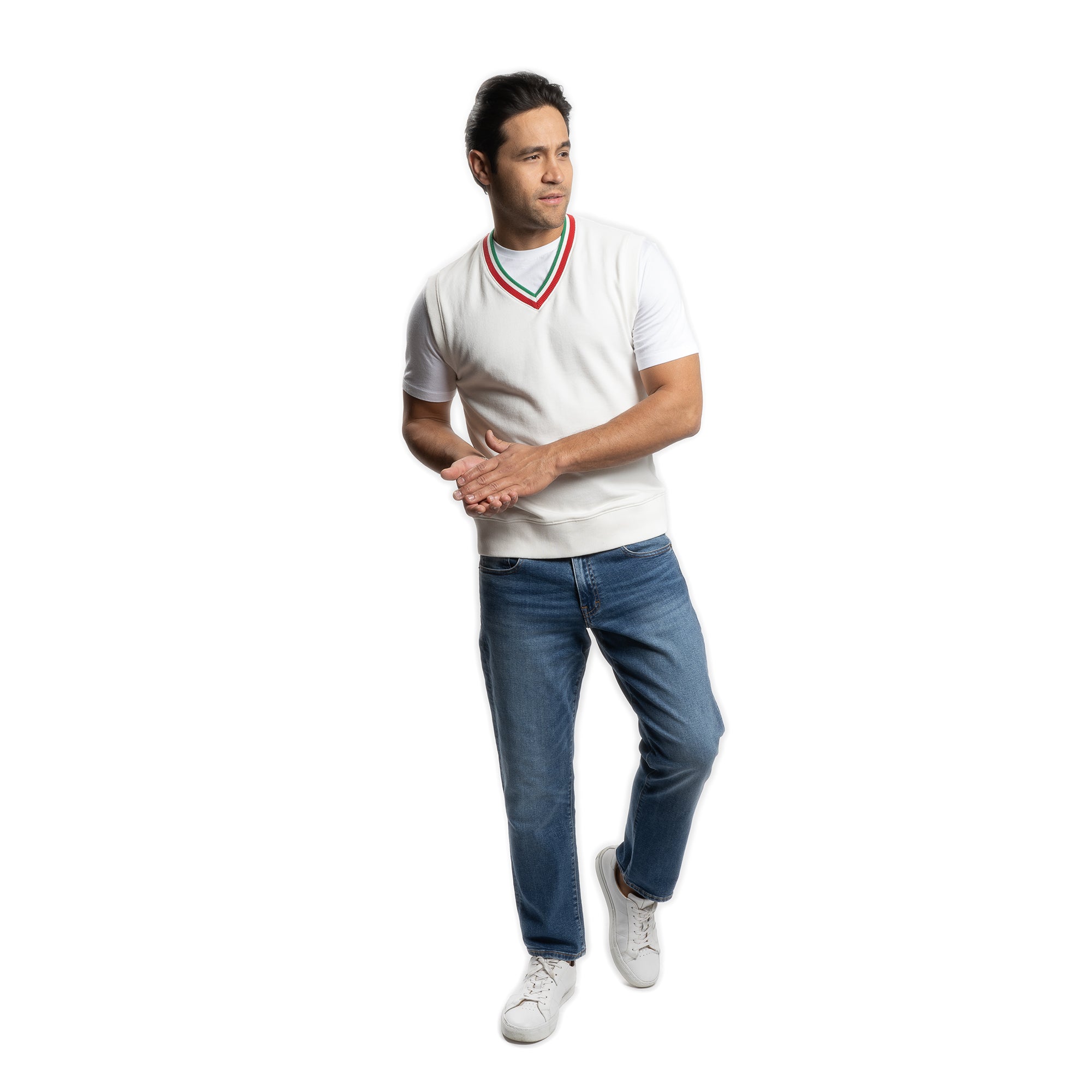 Cotton Sweater Vest - White