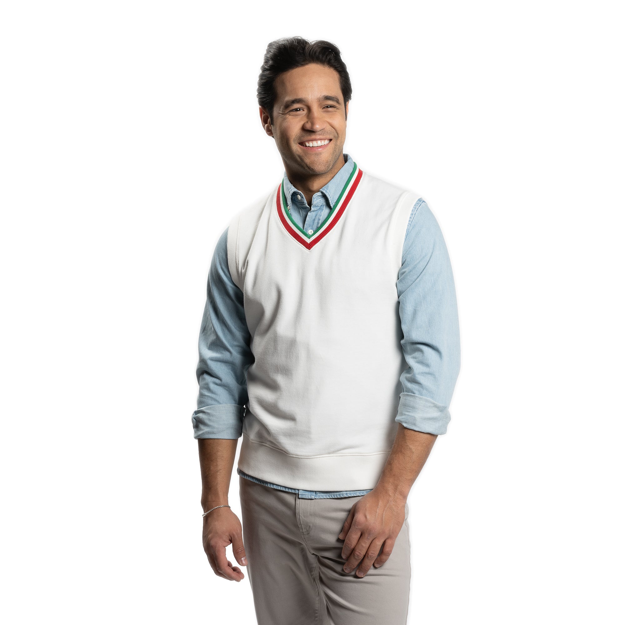 Cotton Sweater Vest - White