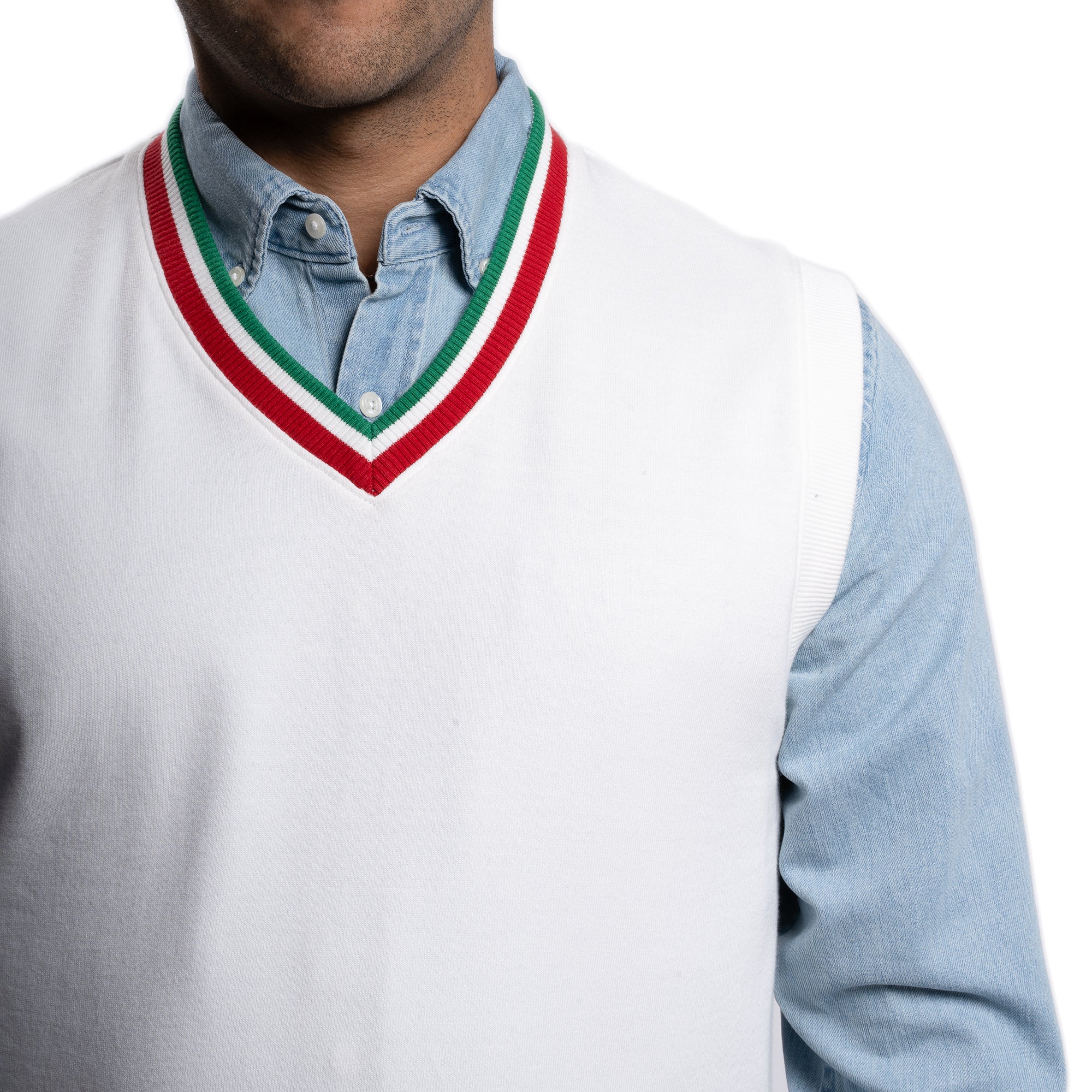 Cotton Sweater Vest - White