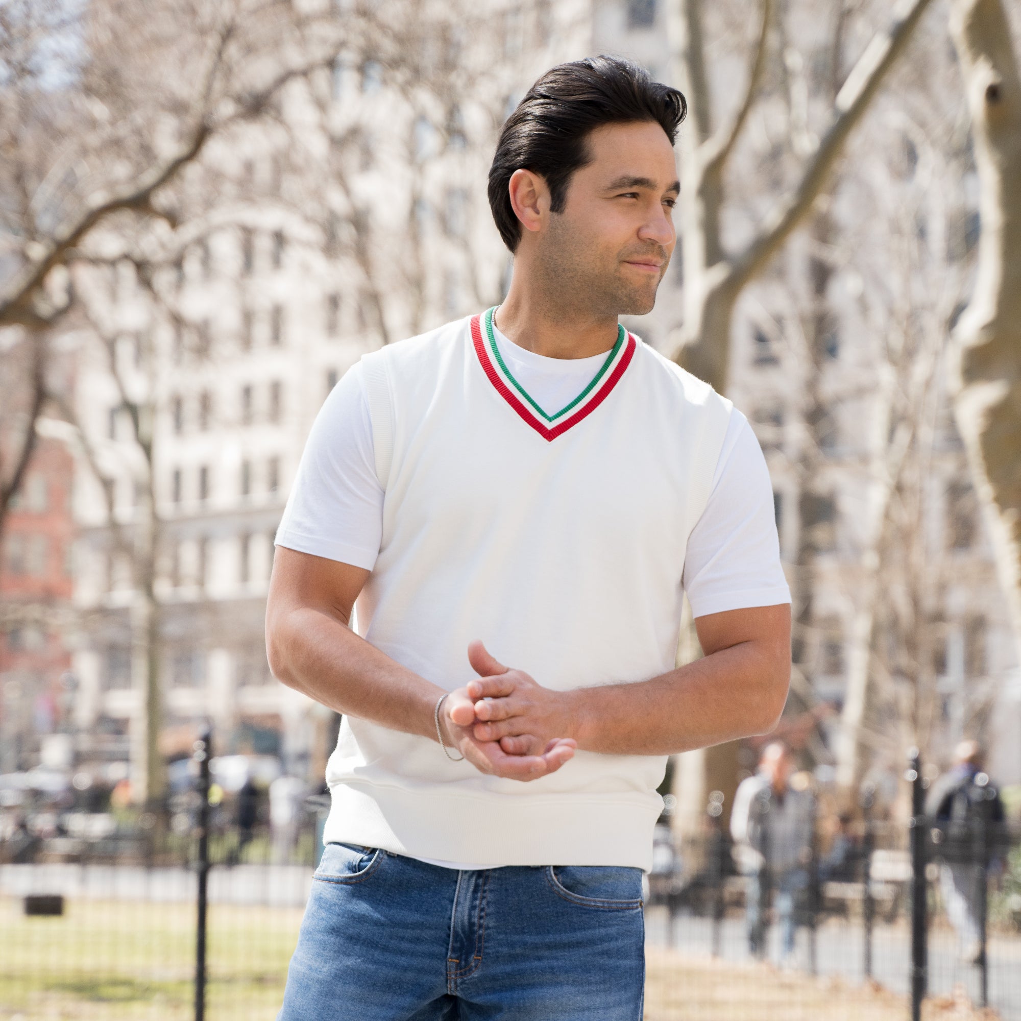 Cotton Sweater Vest - White