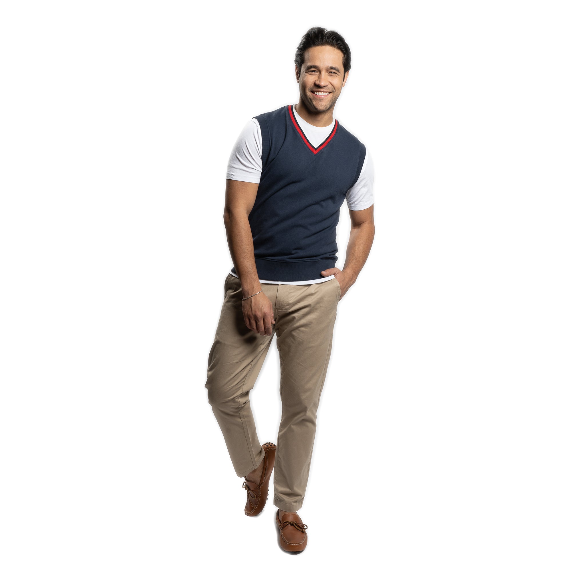 Cotton Sweater Vest - Navy