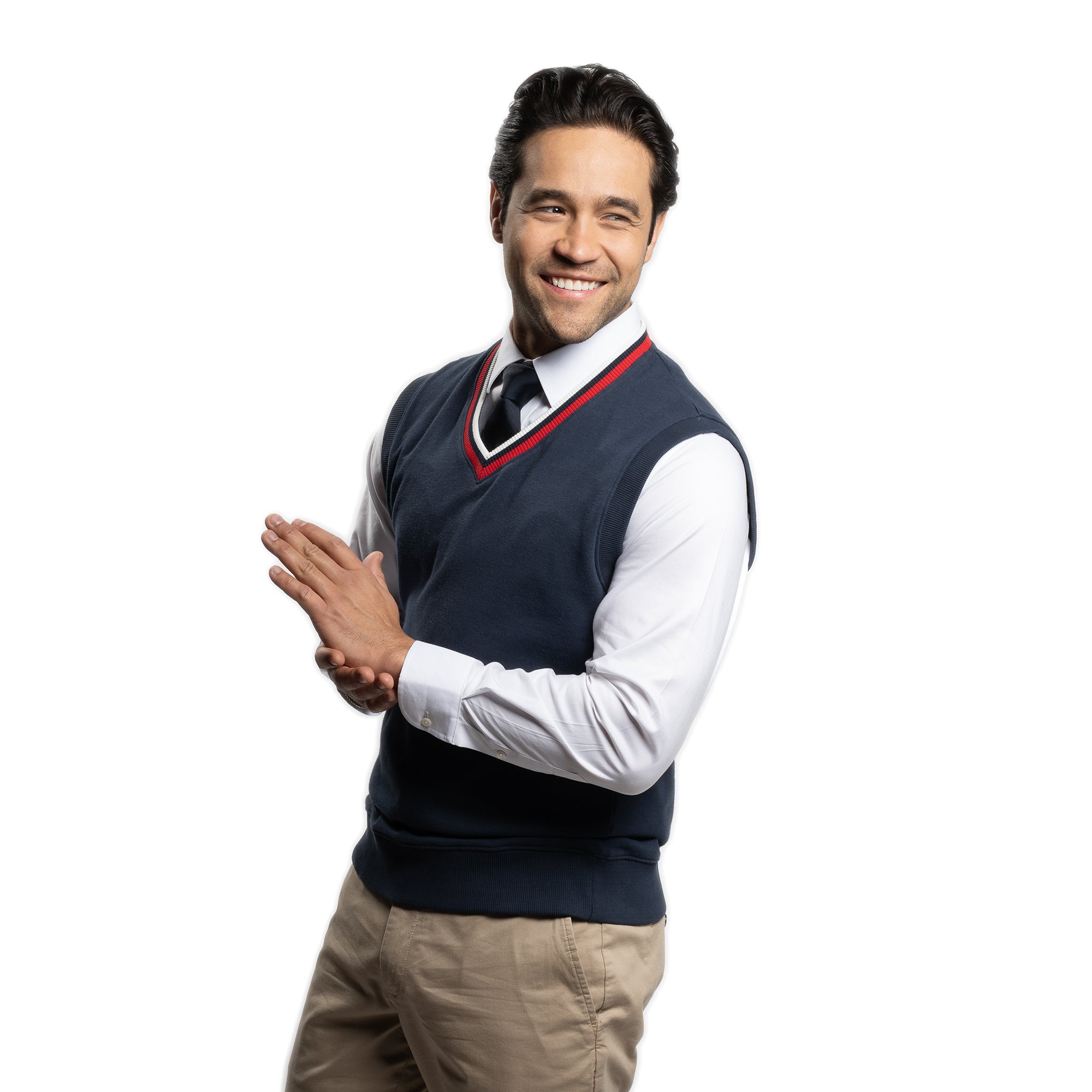Cotton Sweater Vest - Navy