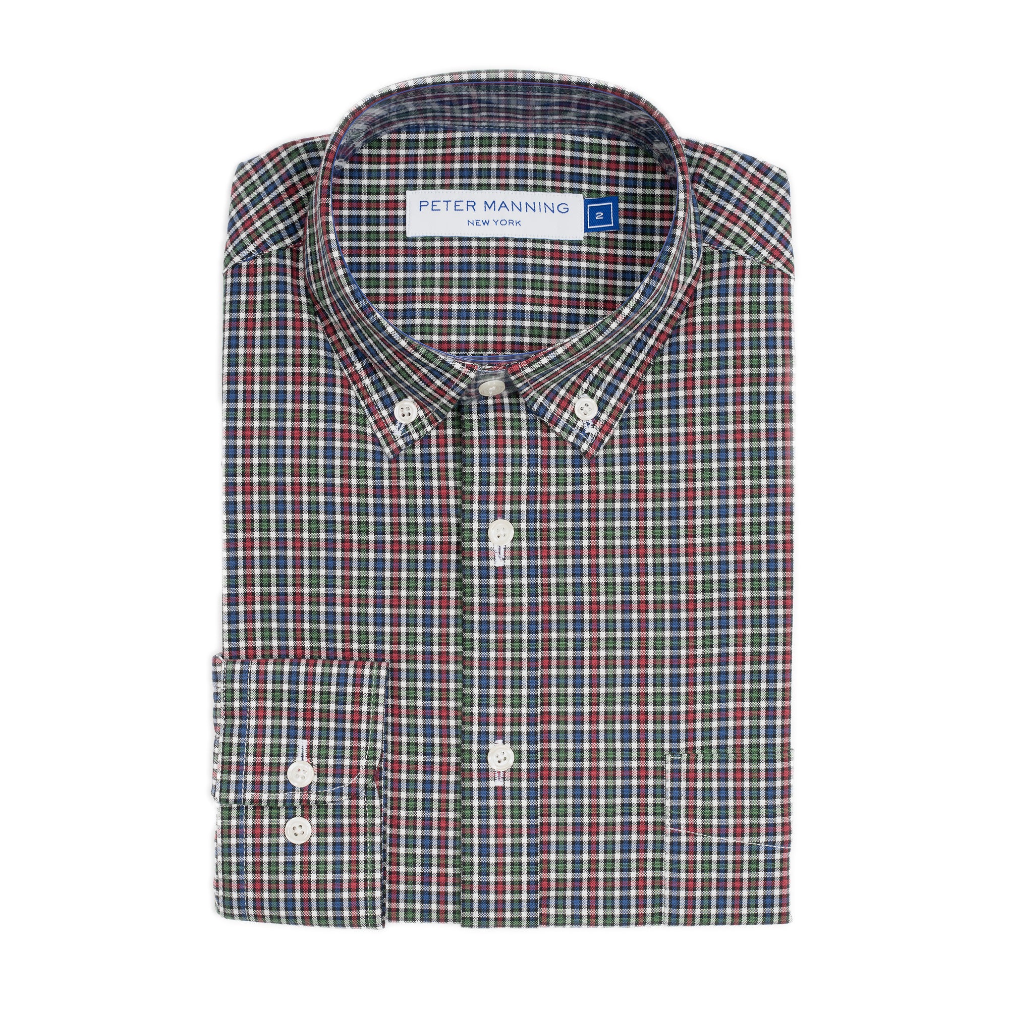 Everyday Stretch Oxford Standard Fit -  Blue Green Red Check