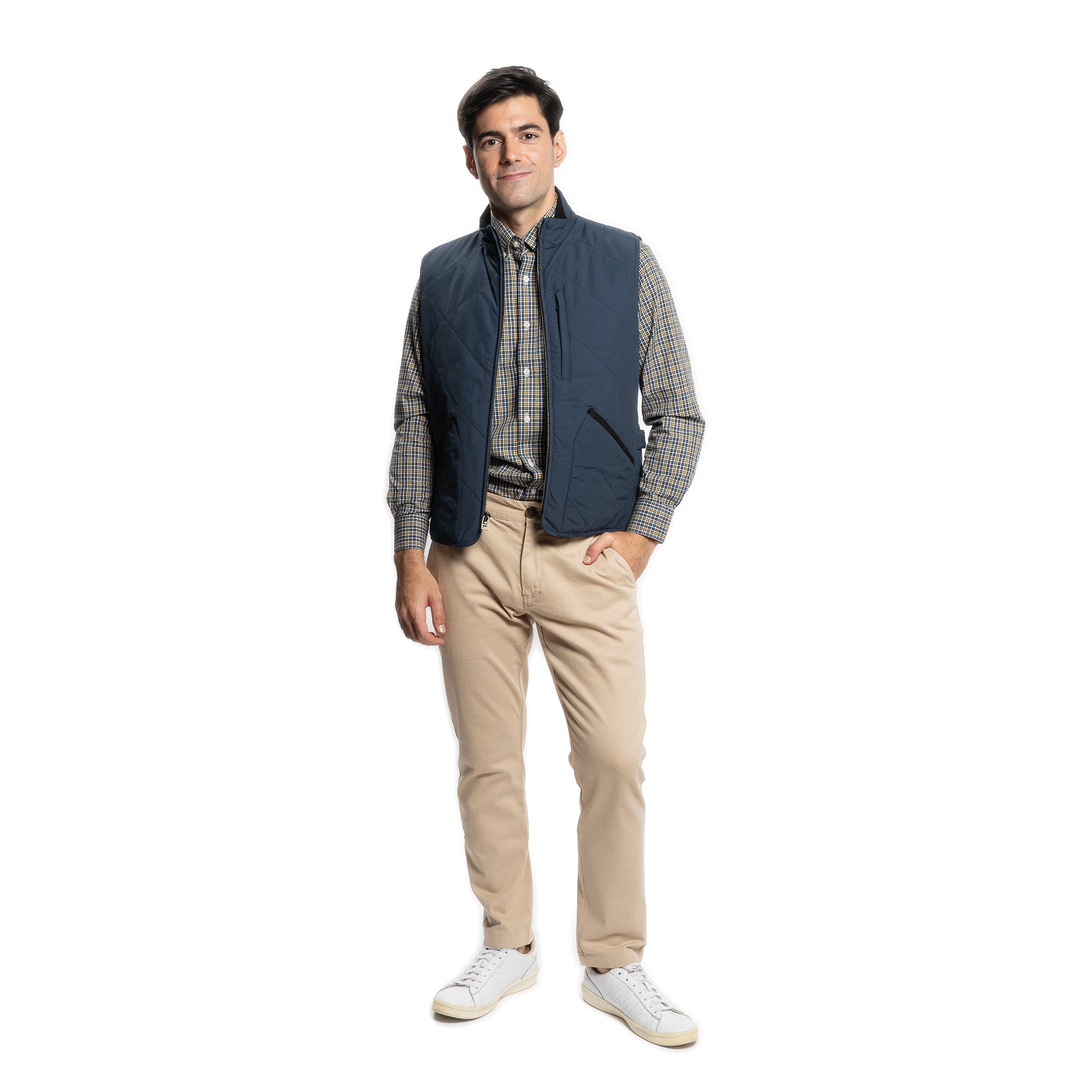 Everyday Stretch Oxford Standard Fit -  Blue Green Yellow Check