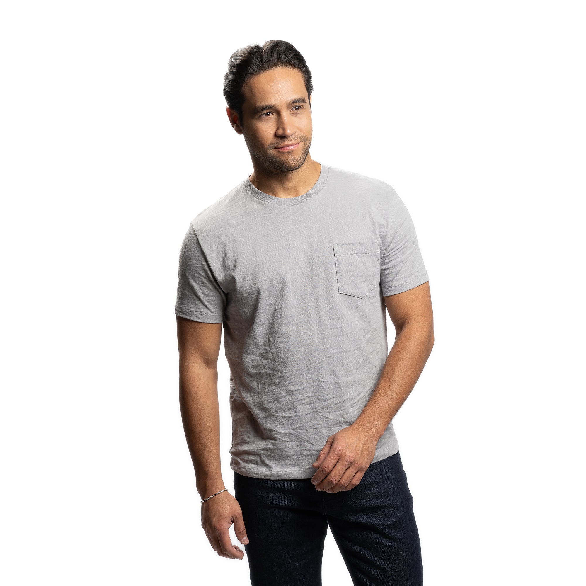 Slub Pocket T-Shirt - Light Grey
