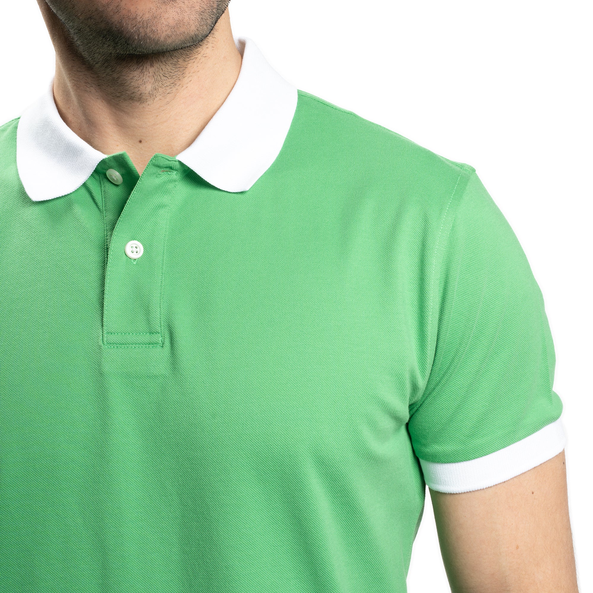 James Polo Shirt - Green Tipped
