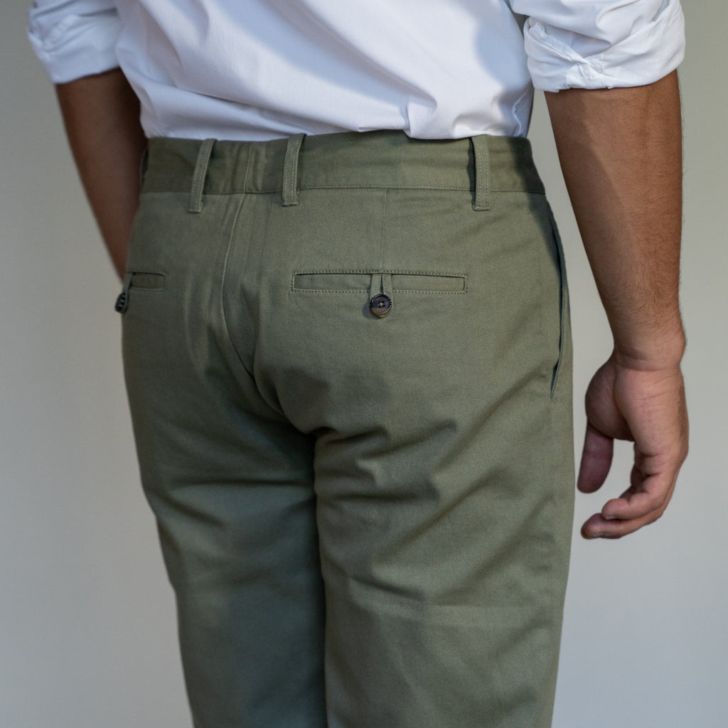 Stretch Chinos Slim Fit, Olive | Peter Manning NYC
