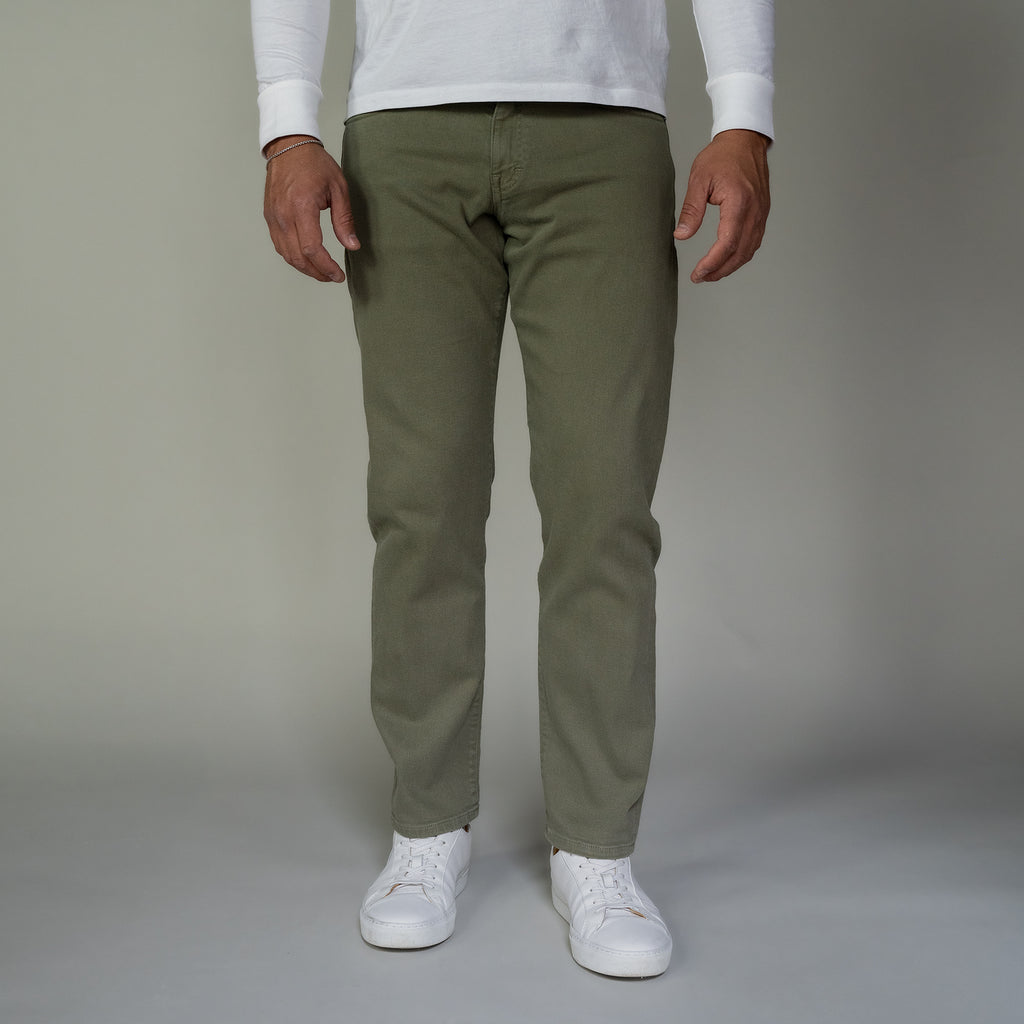 Travel Jeans Standard Fit, Olive | Peter Manning NYC