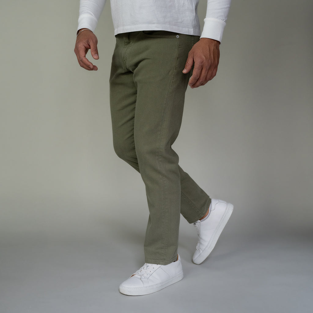 Travel Jeans Standard Fit, Olive | Peter Manning NYC