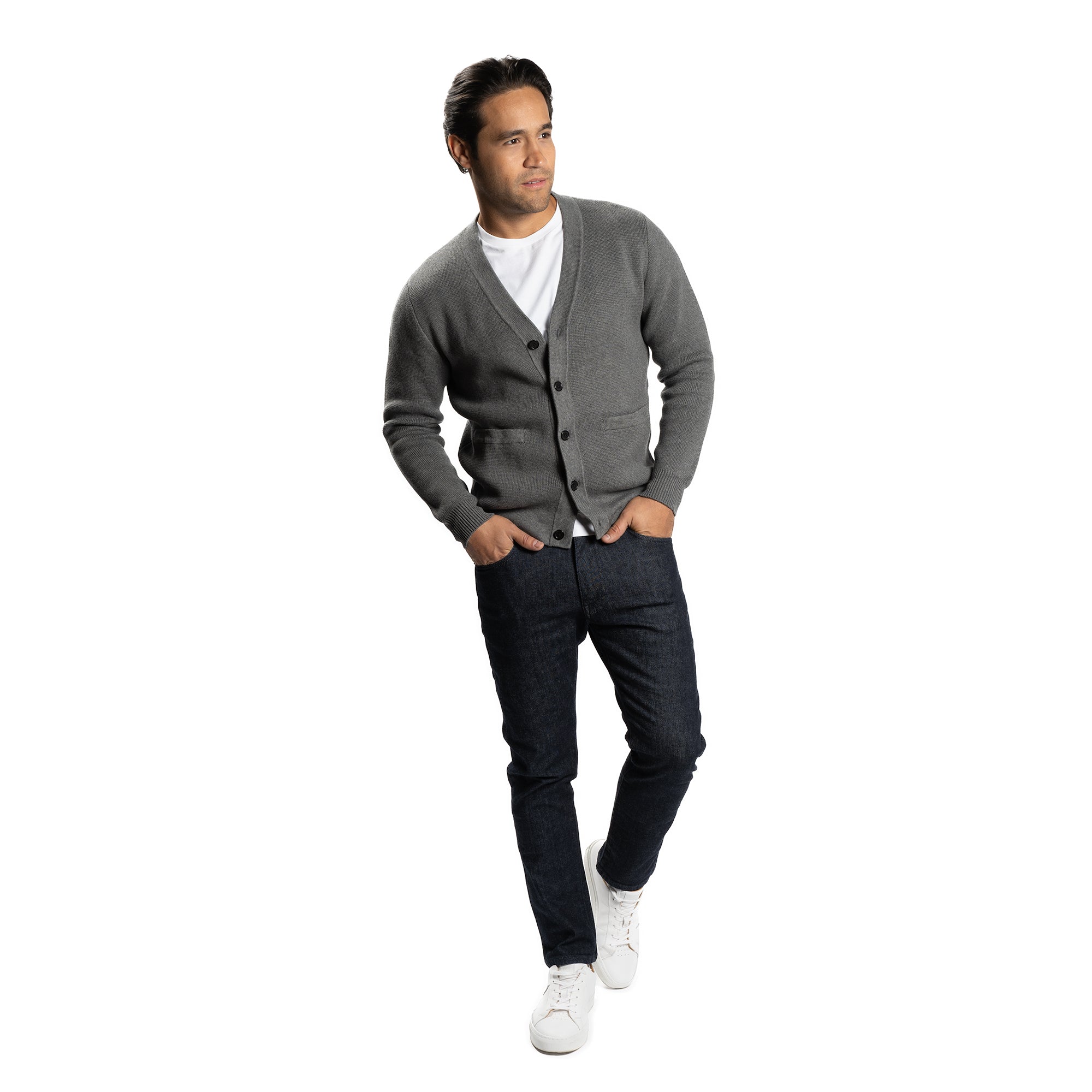 Mens Business Casual Cardigan Pima Cotton Cardigan Sweaters