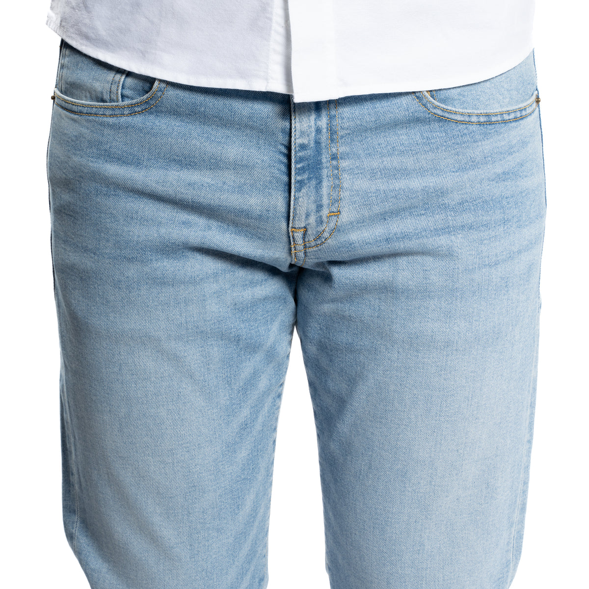 Light Wash Johnny Stretch Jeans Slim Fit for Shorter Men | Peter ...