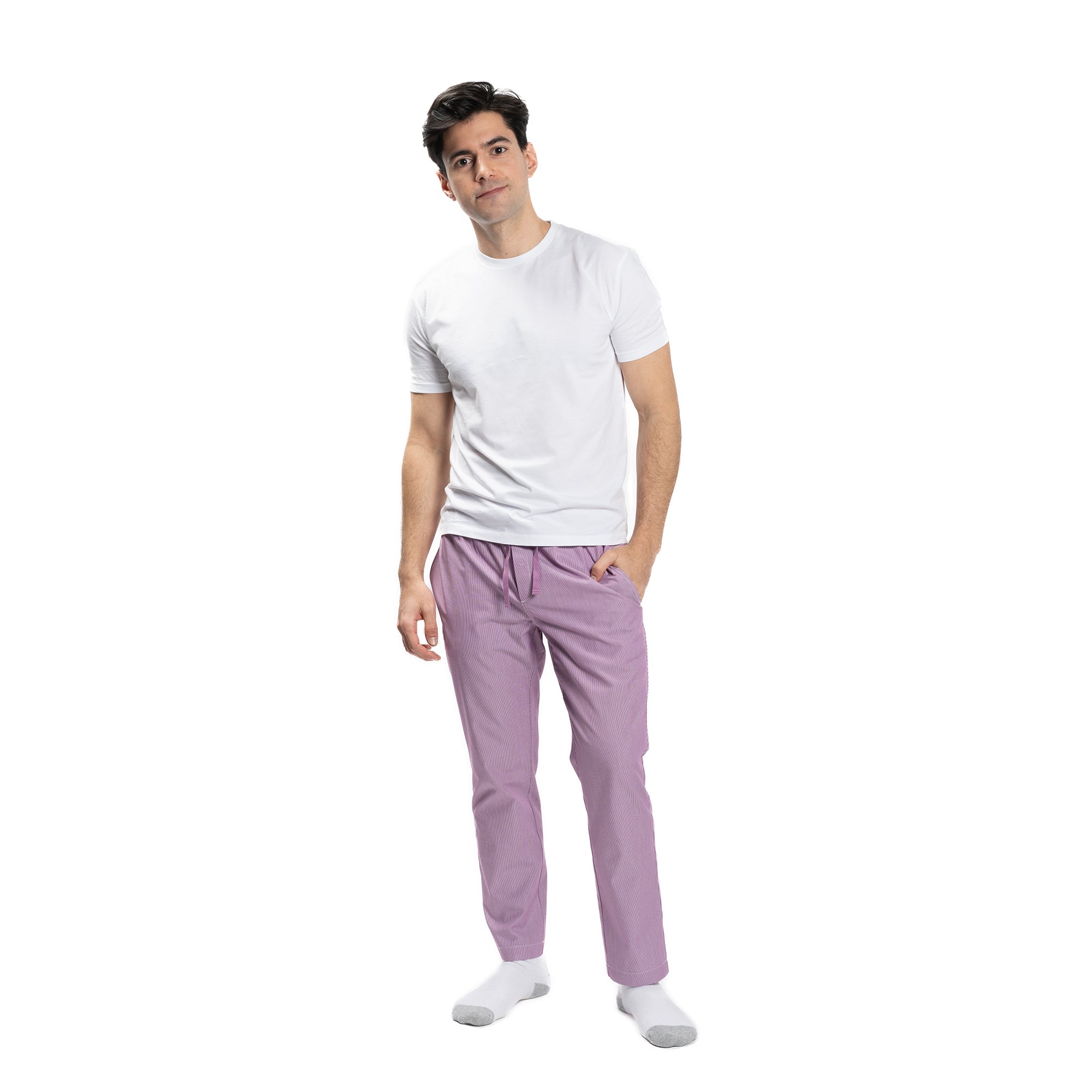 Pajama Pants - Burgundy Pinstripe