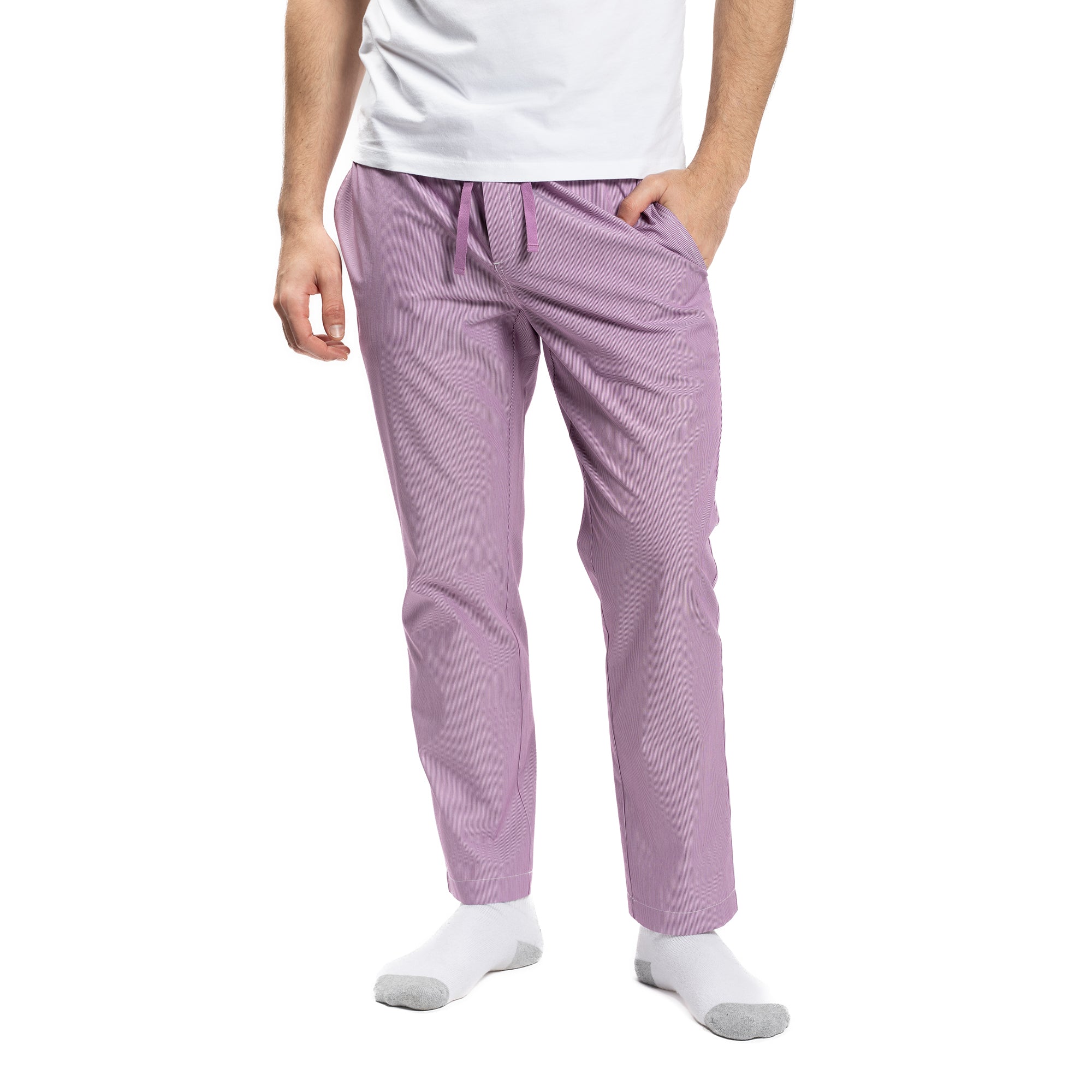 Pajama Pants - Burgundy Pinstripe