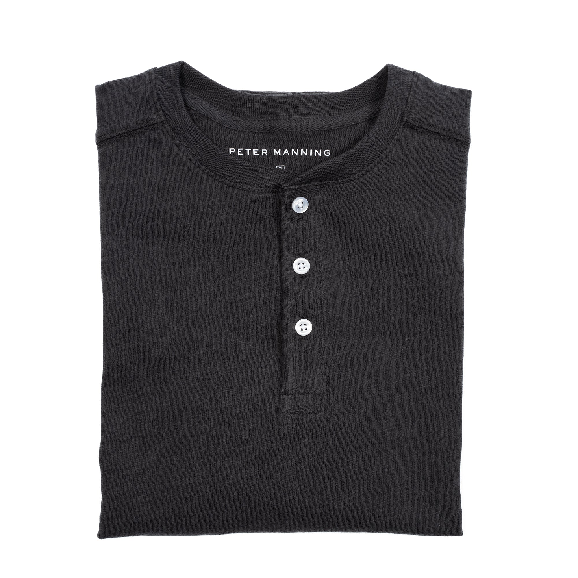 Henley Shirt Long Sleeve - Black