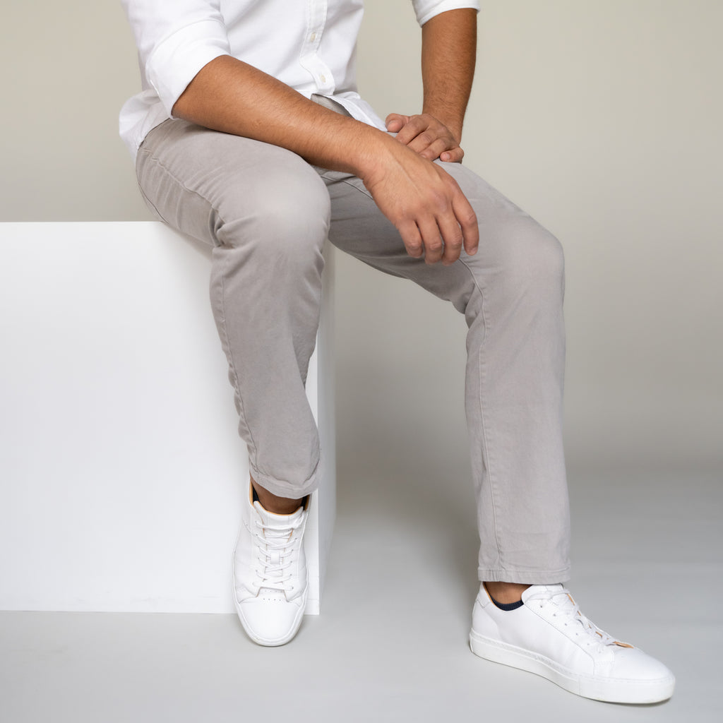 Italian 5-Pocket Pants, Grey | Peter Manning NYC