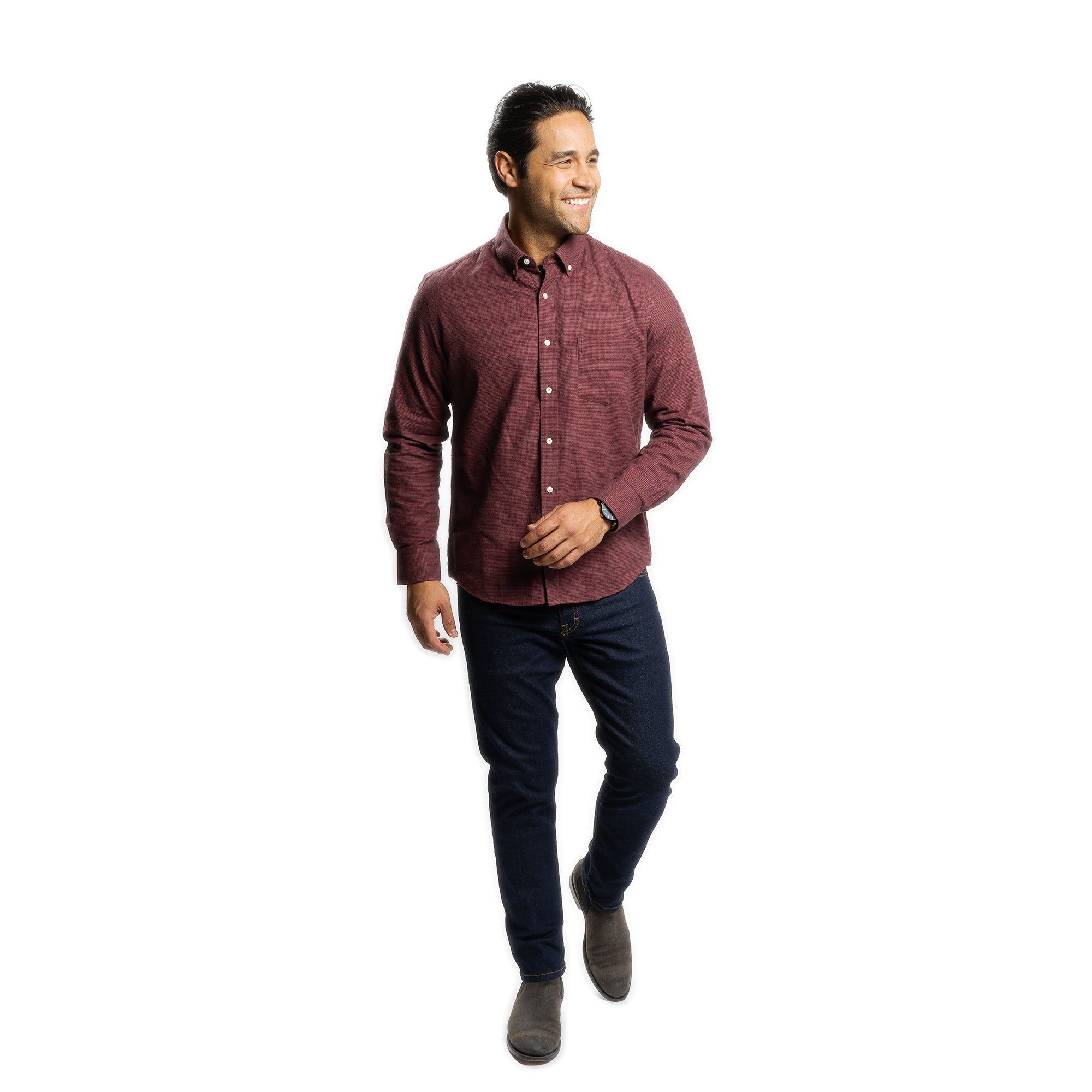 Everyday Flannels - Burgundy Microcheck