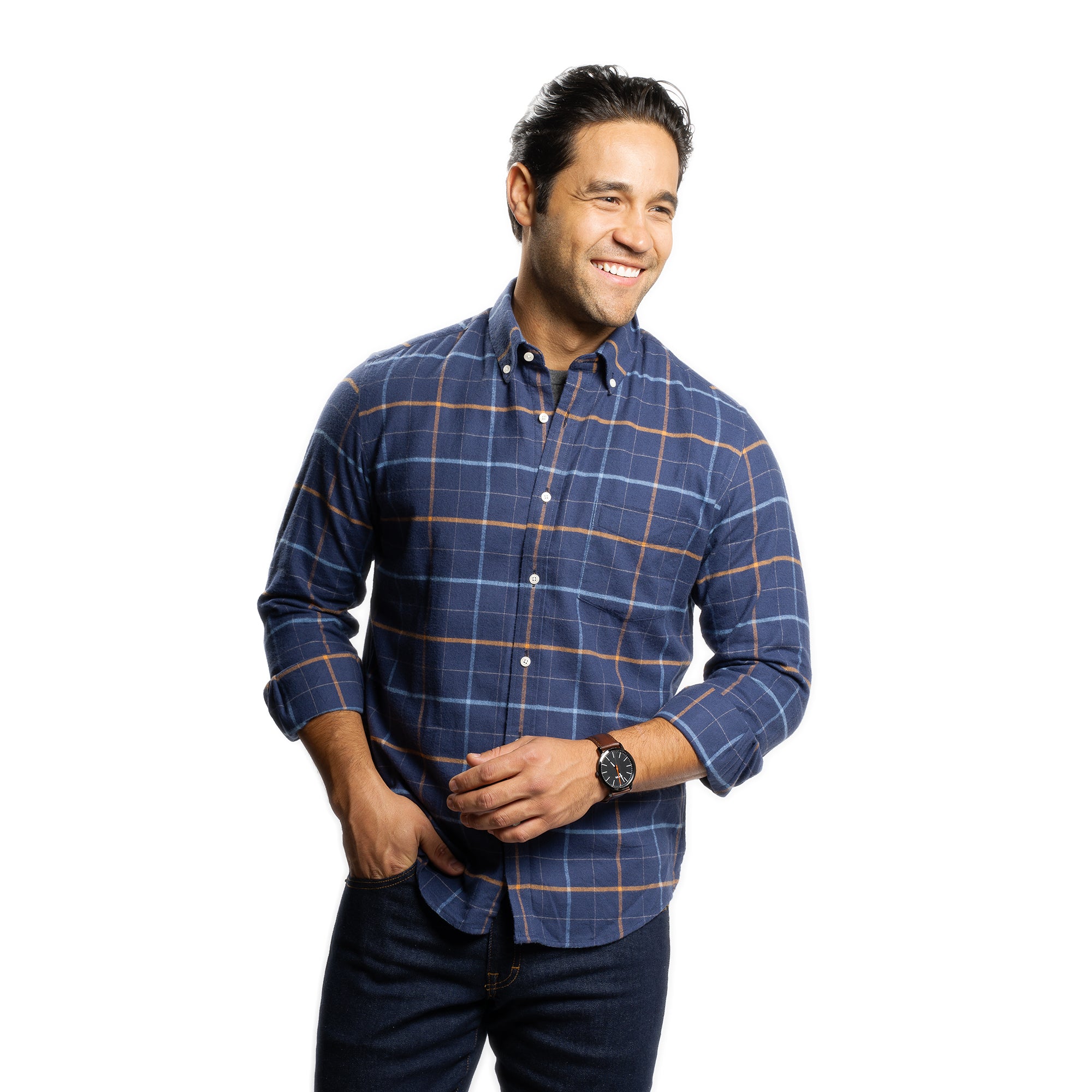 Everyday Flannels - Navy Windowpane