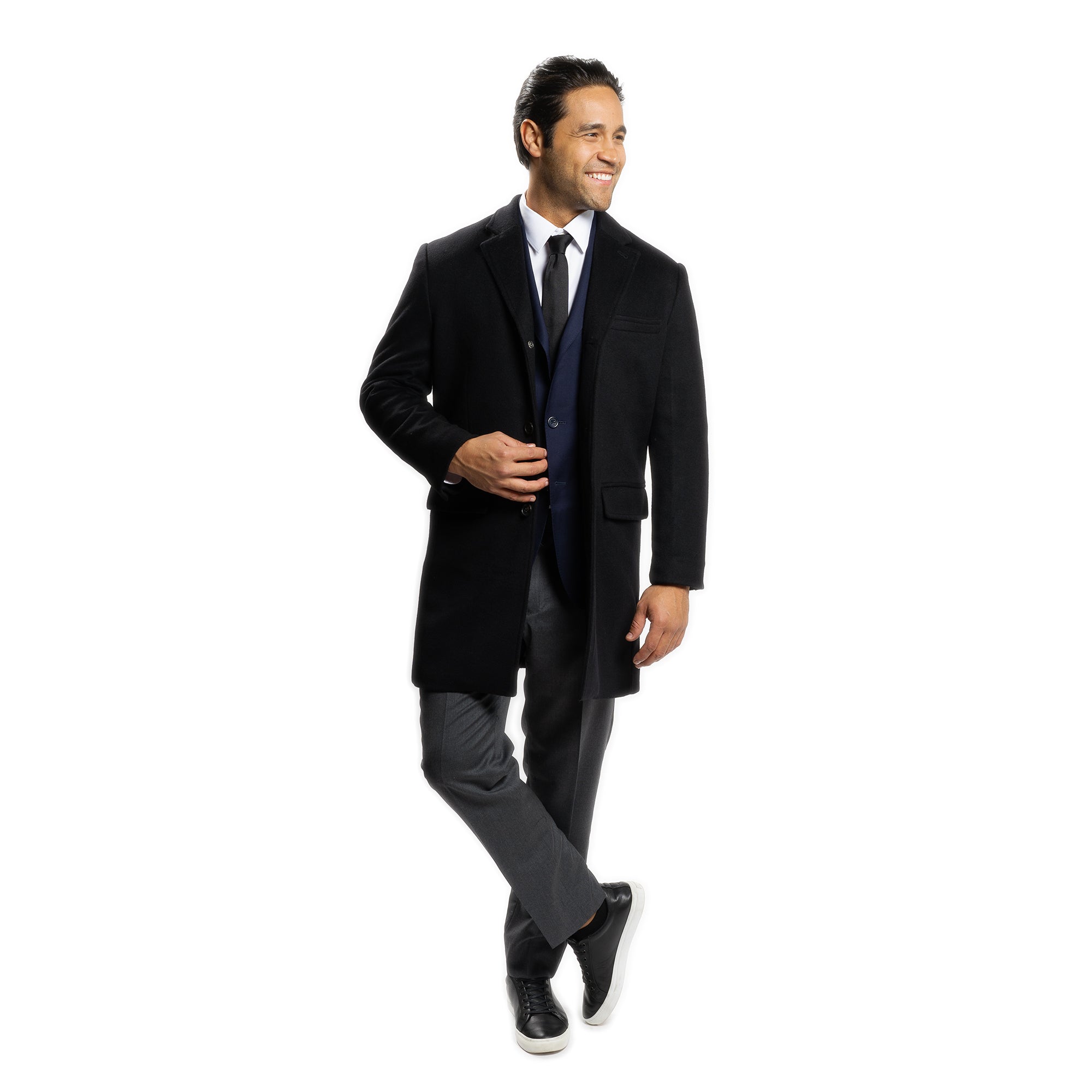 Fulton Wool Cashmere Topcoat - Black