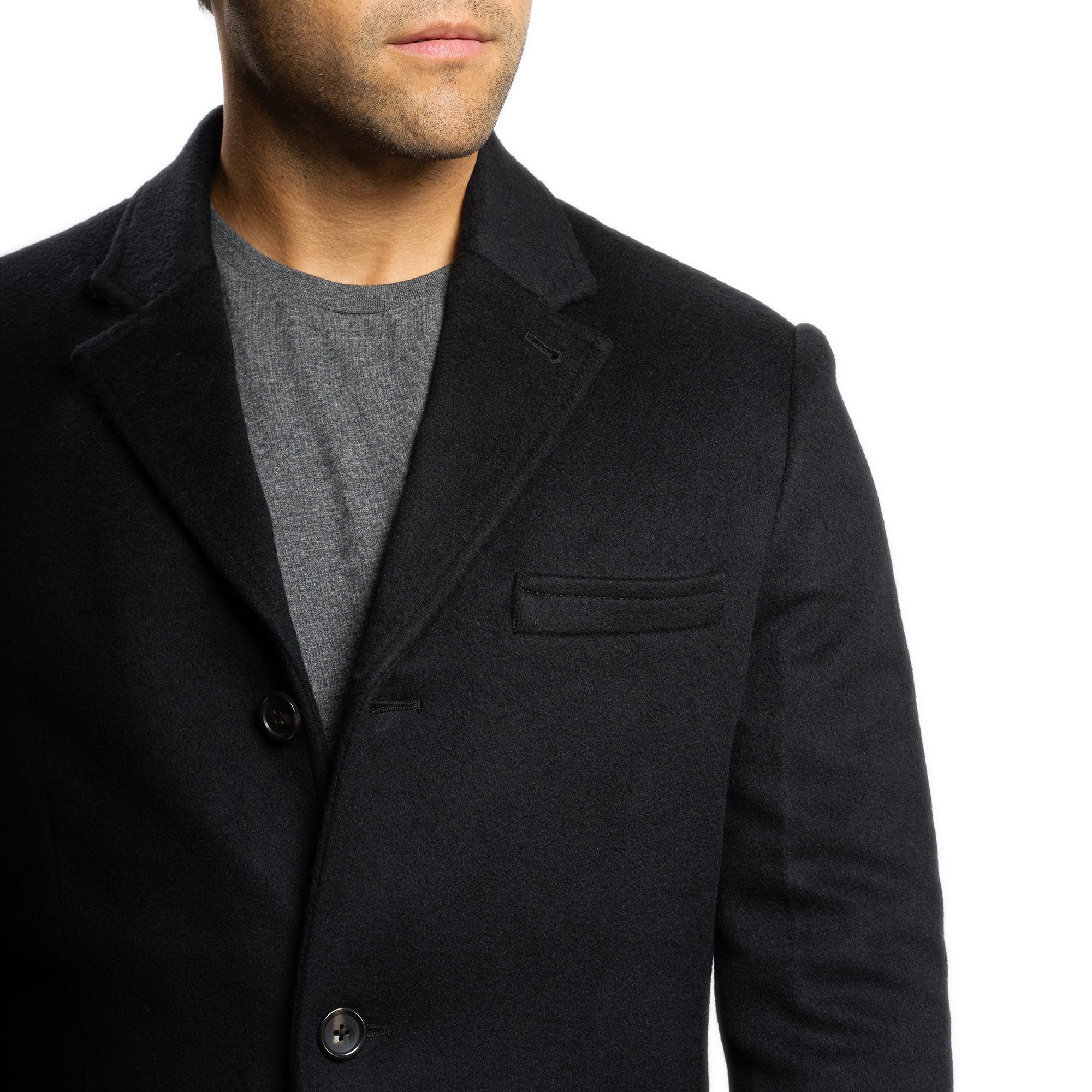 Fulton Wool Cashmere Topcoat - Black