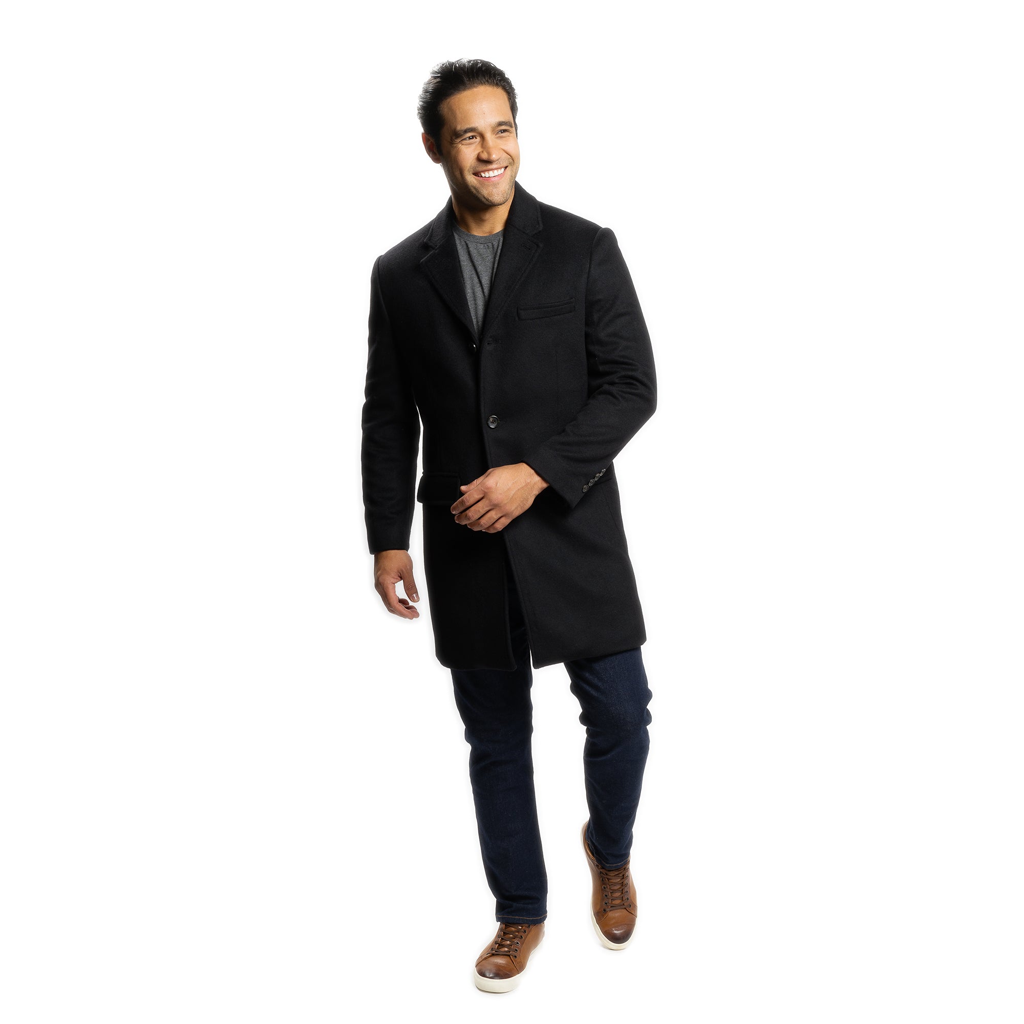 Fulton Wool Cashmere Topcoat - Black