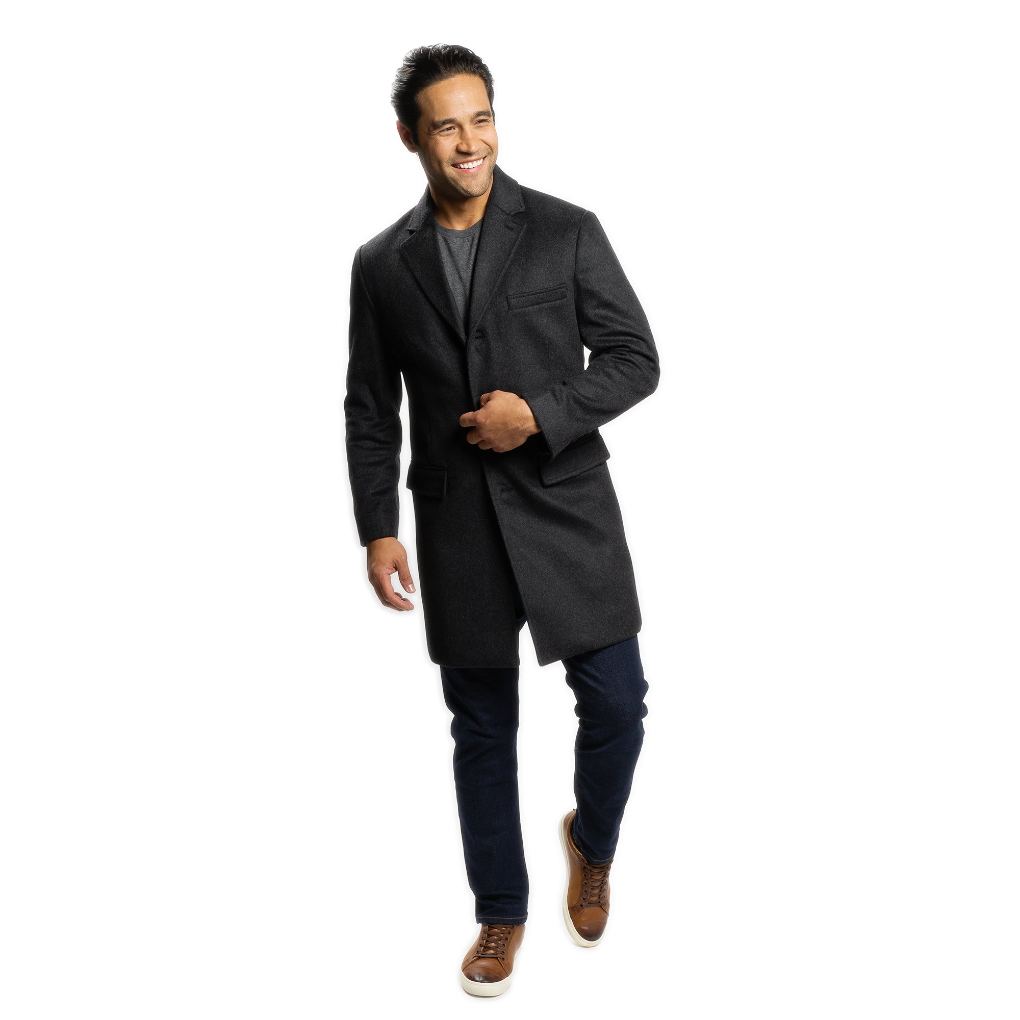 Fulton Wool Cashmere Topcoat - Charcoal