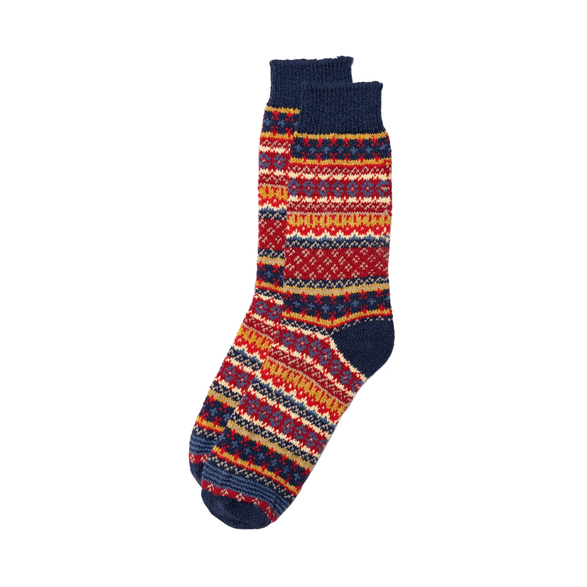Cotton Fair Isle Socks - Midnight