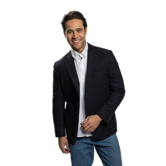 Wool Cashmere Blazers - Navy