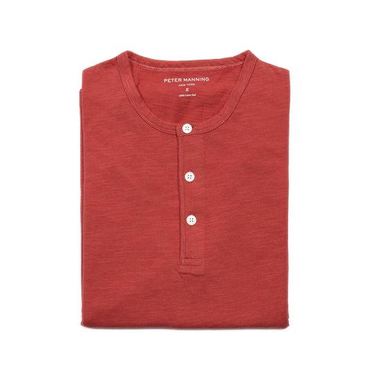 Henley Shirt Long Sleeve - Brick