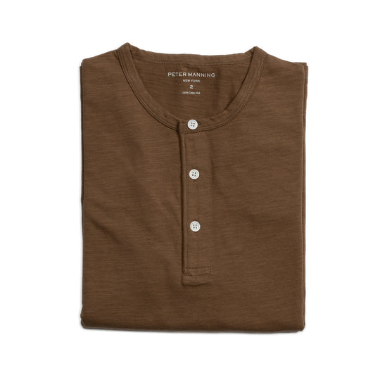 Henley Shirt Long Sleeve - Brown