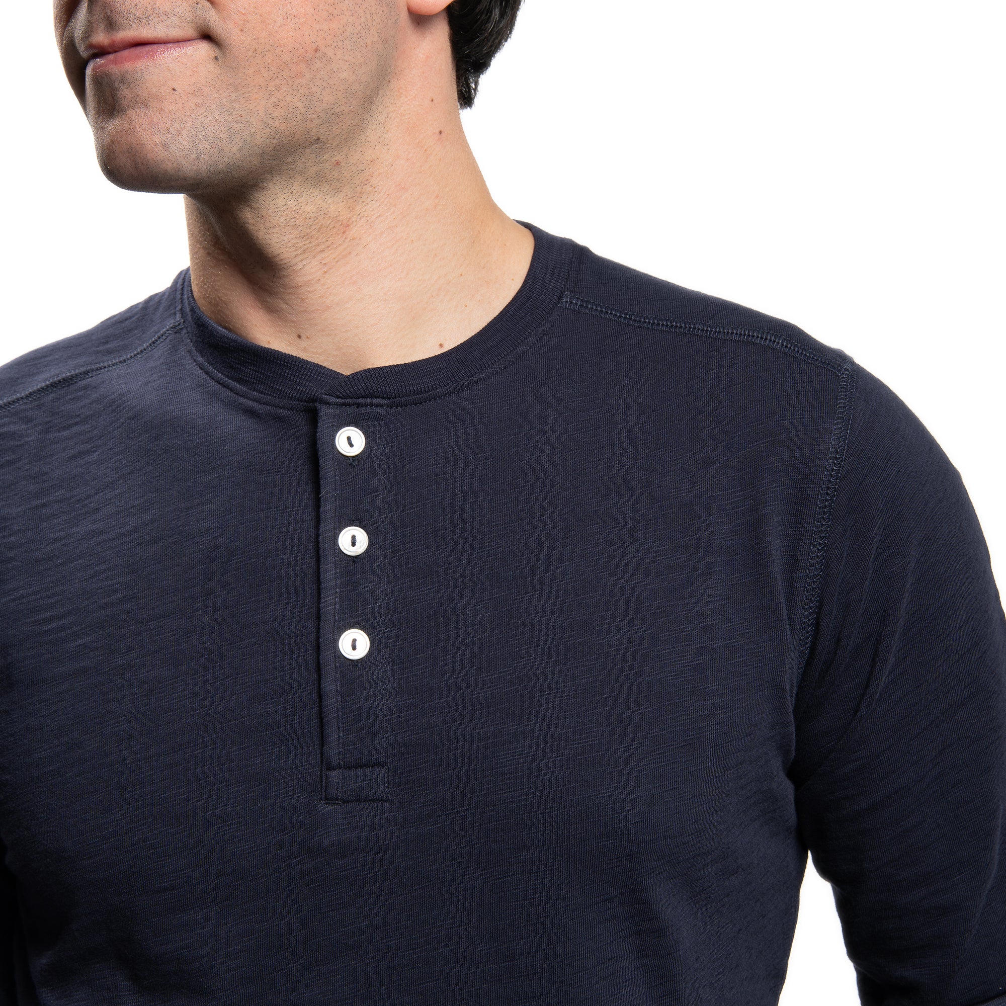 Henley Shirt Long Sleeve - Midnight