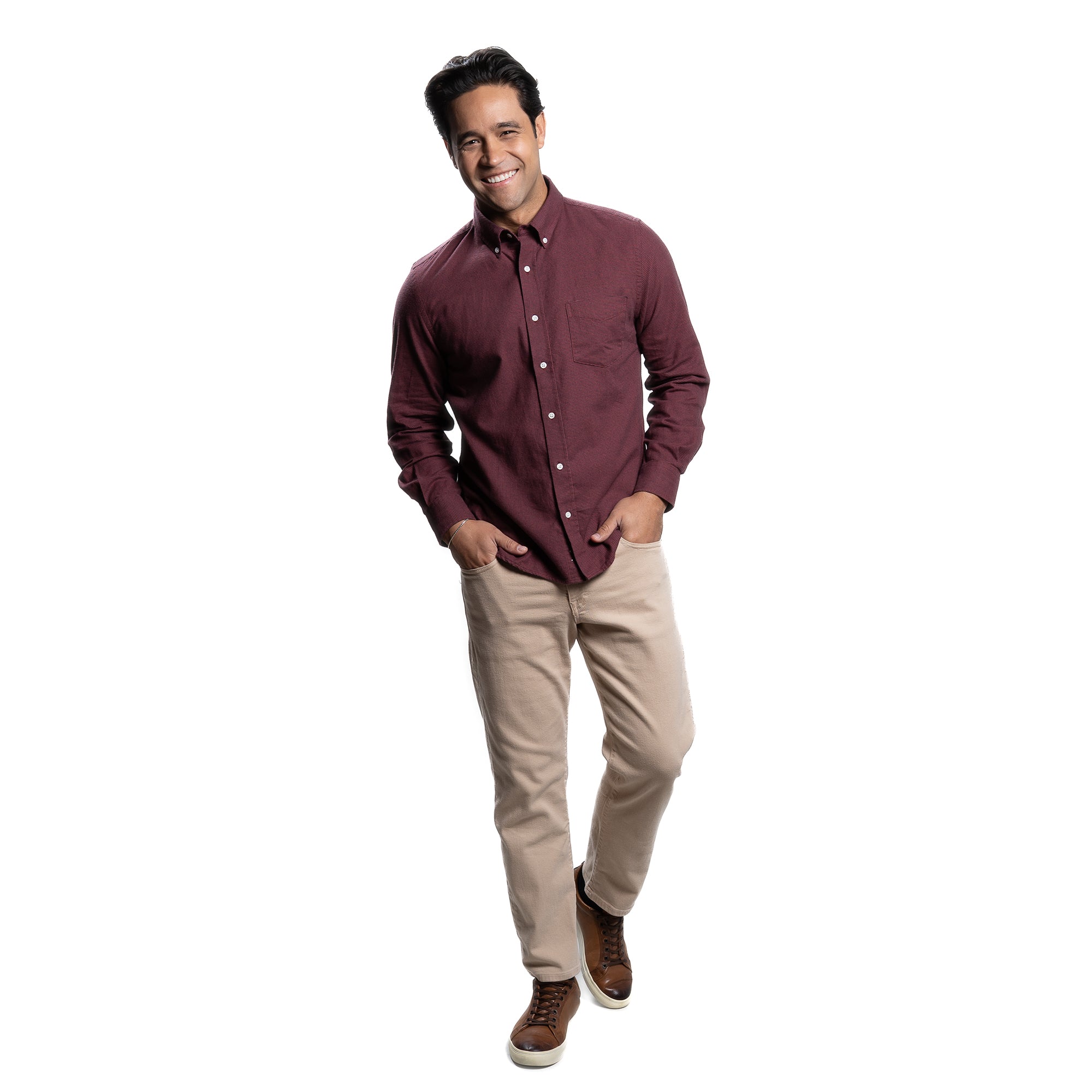 Everyday Flannels - Burgundy Microcheck