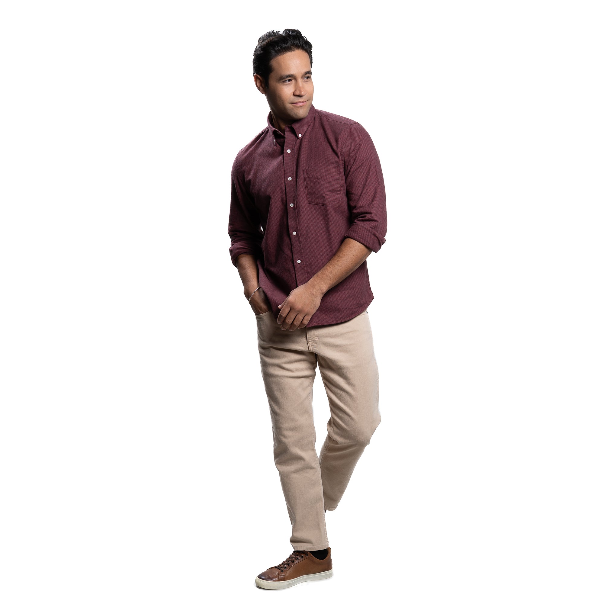 Everyday Flannels - Burgundy Microcheck