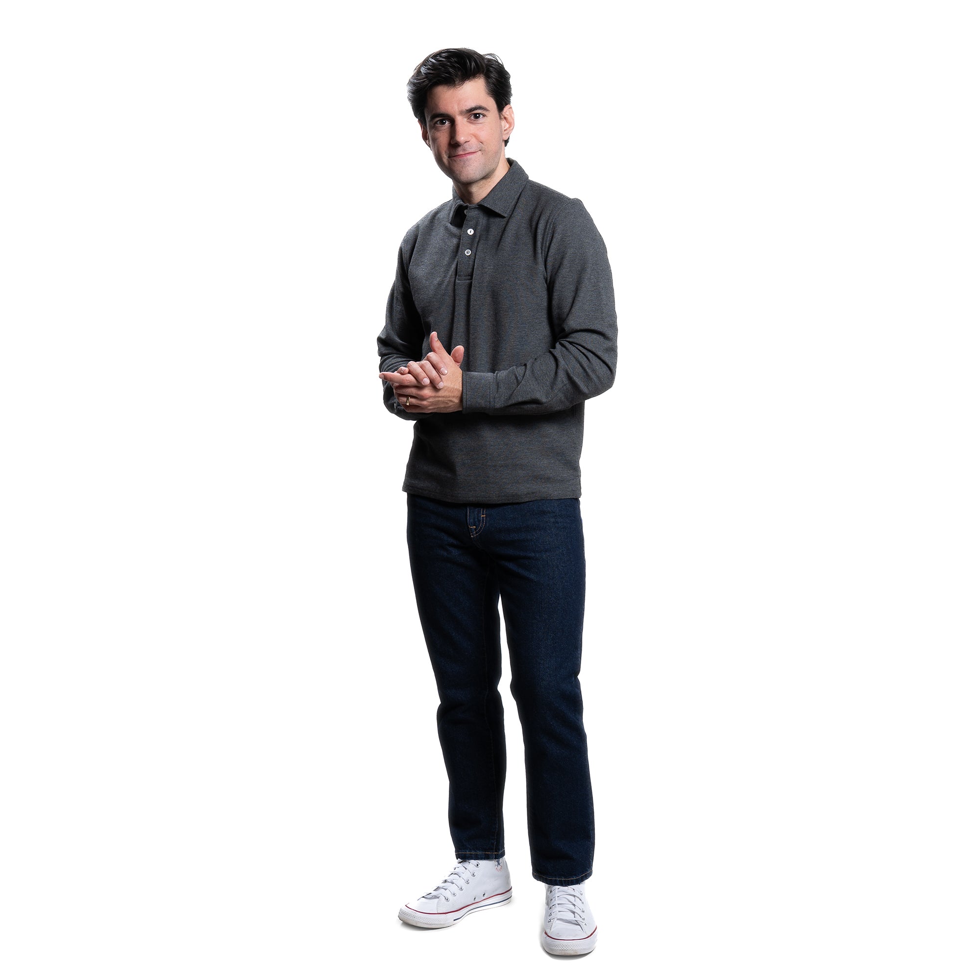 Pique Polo Shirts - Charcoal