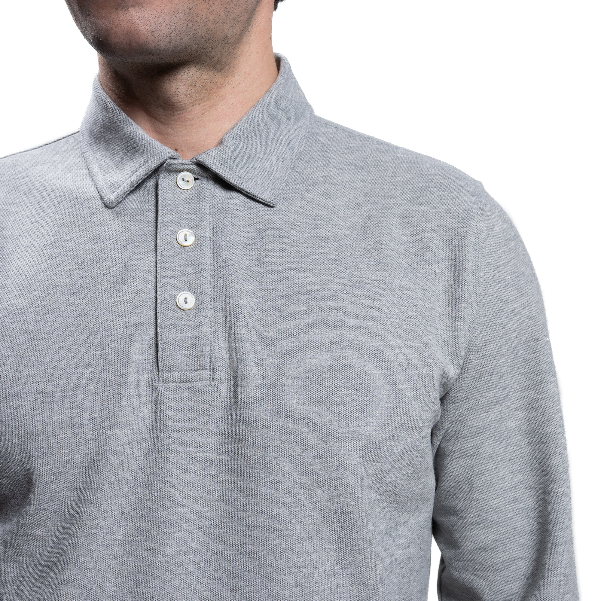 Pique Polo Shirts - Heather Grey