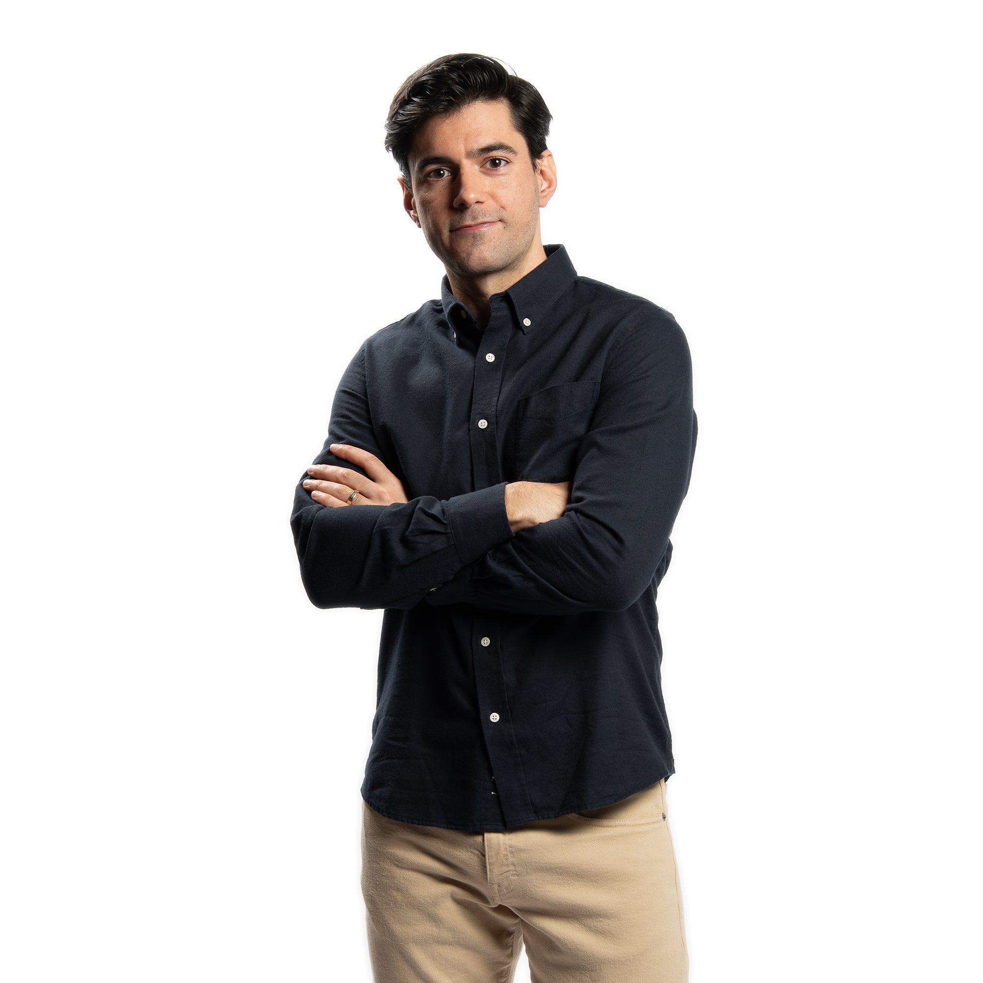 Cotton Merino Wool Shirts - Navy