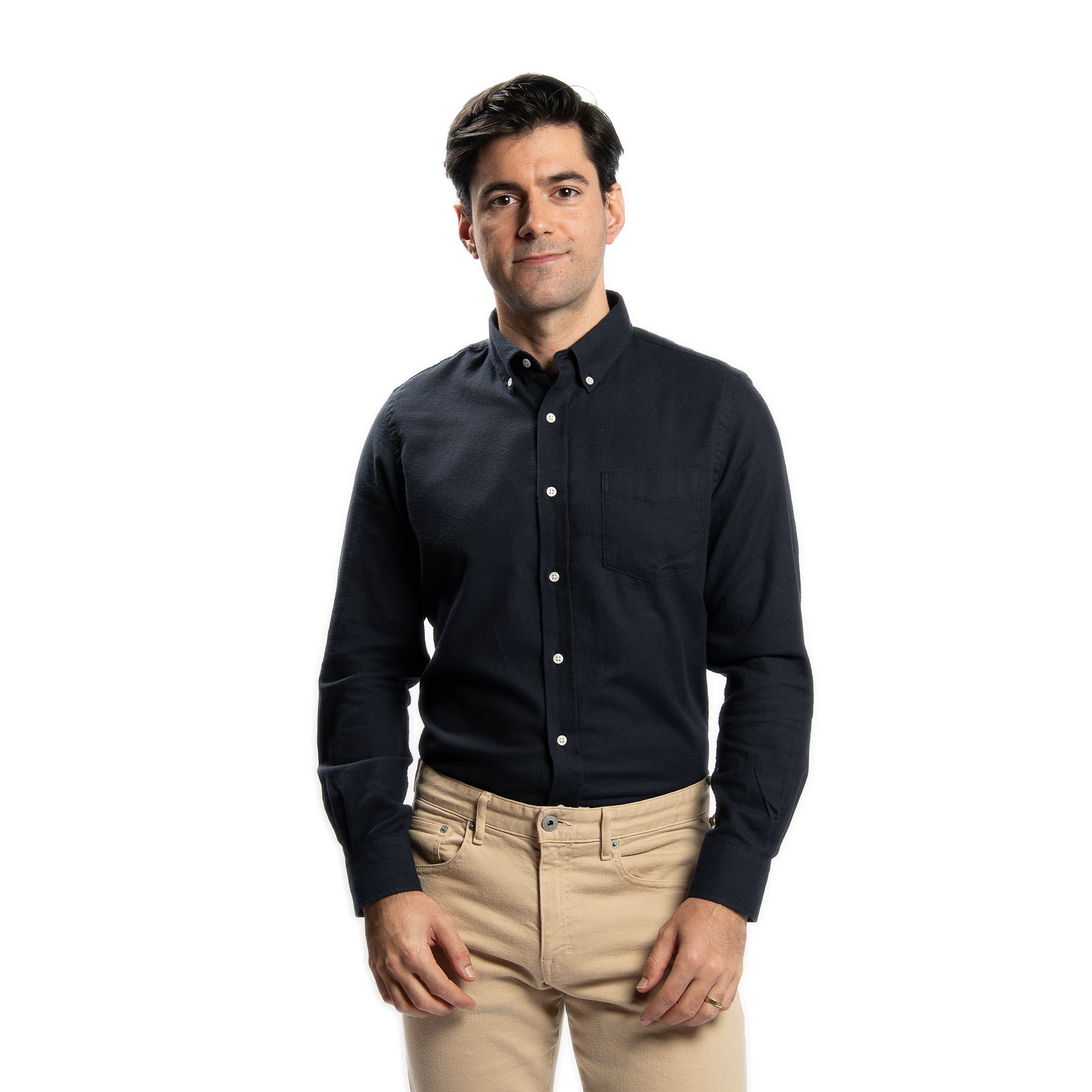 Cotton Merino Wool Shirts - Navy