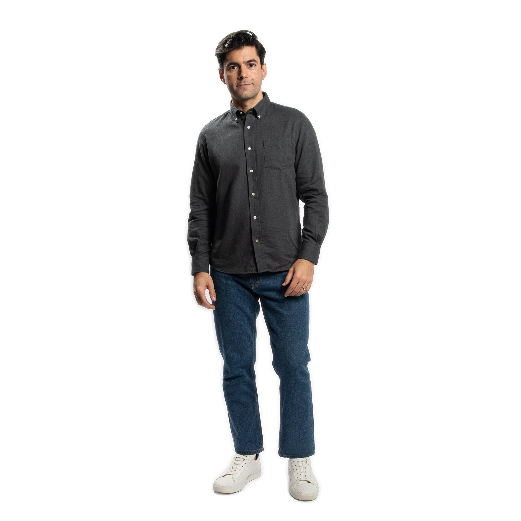 Cotton Merino Wool Shirts - Charcoal